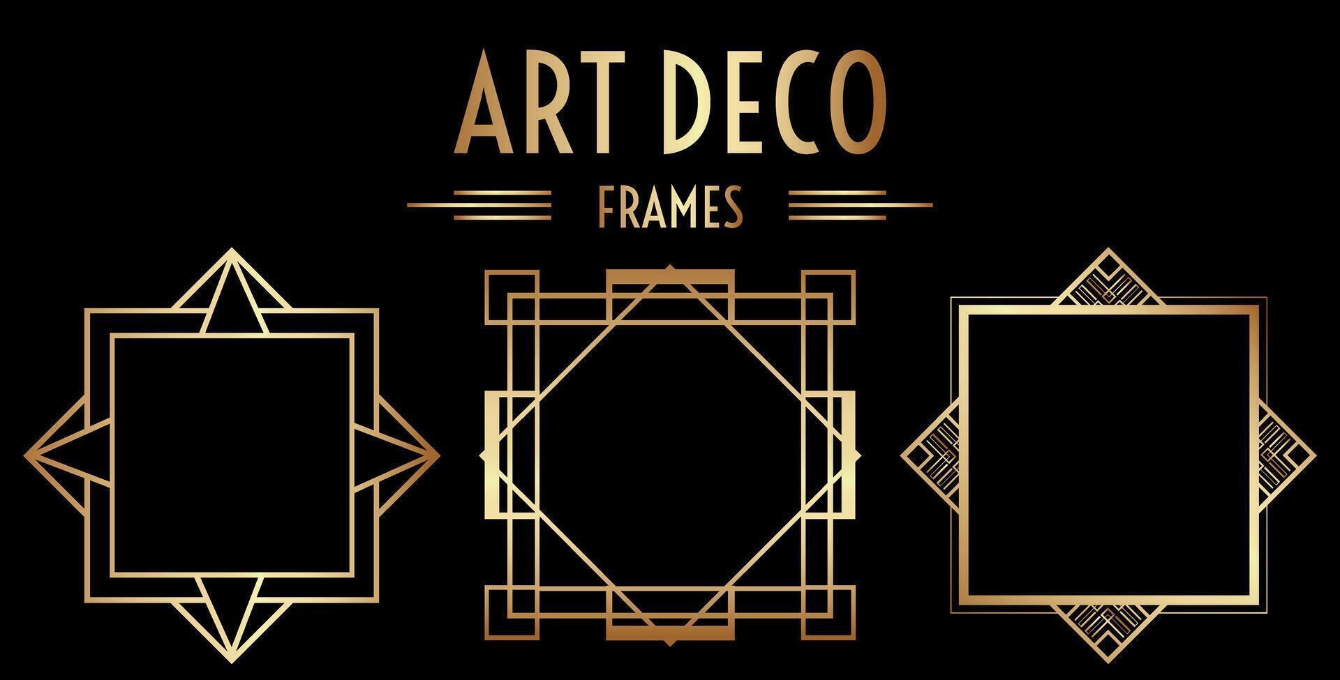 Geometric Gatsby Art Deco Border or Frame Design vector