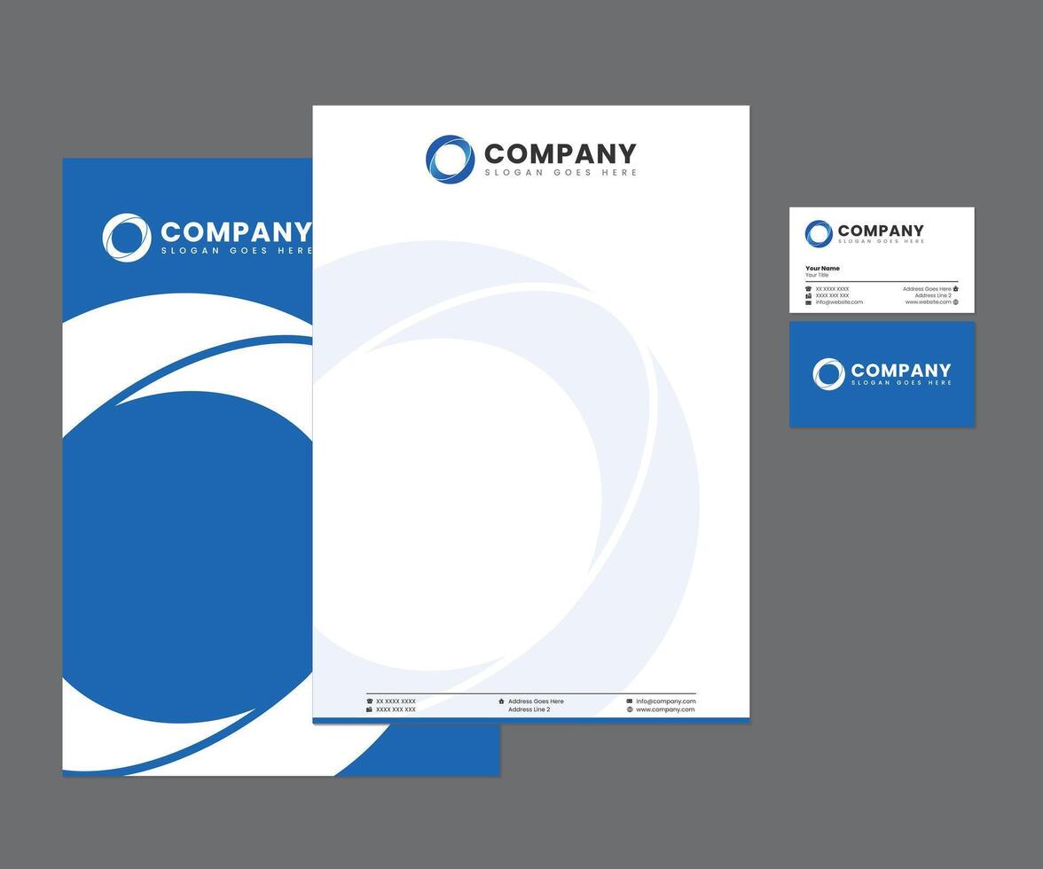 Blue Stationery Set with Logo Design vector