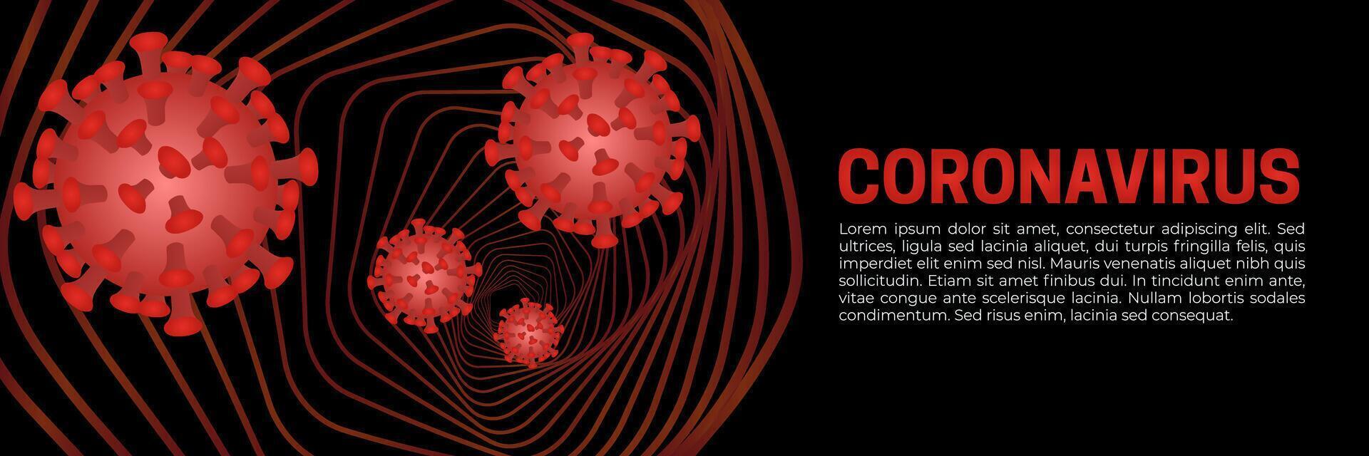 Coronavirus Covid-19 Red Banner Background Illustration vector