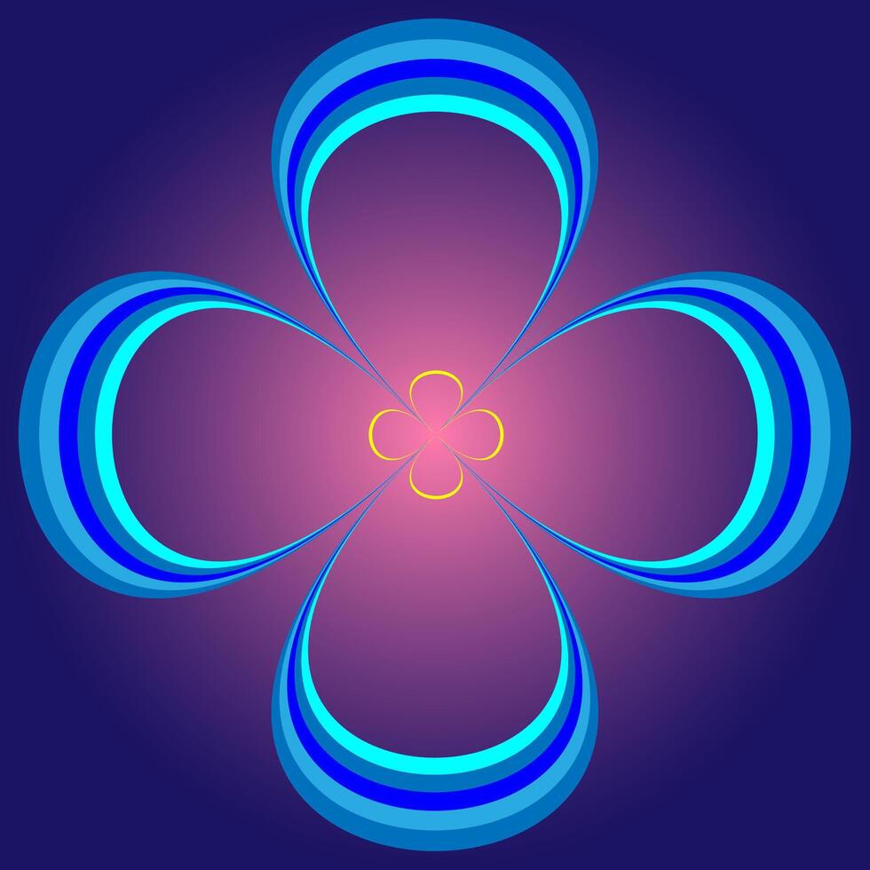 Abstract pattern in the form of a blue flower on a gradient background vector