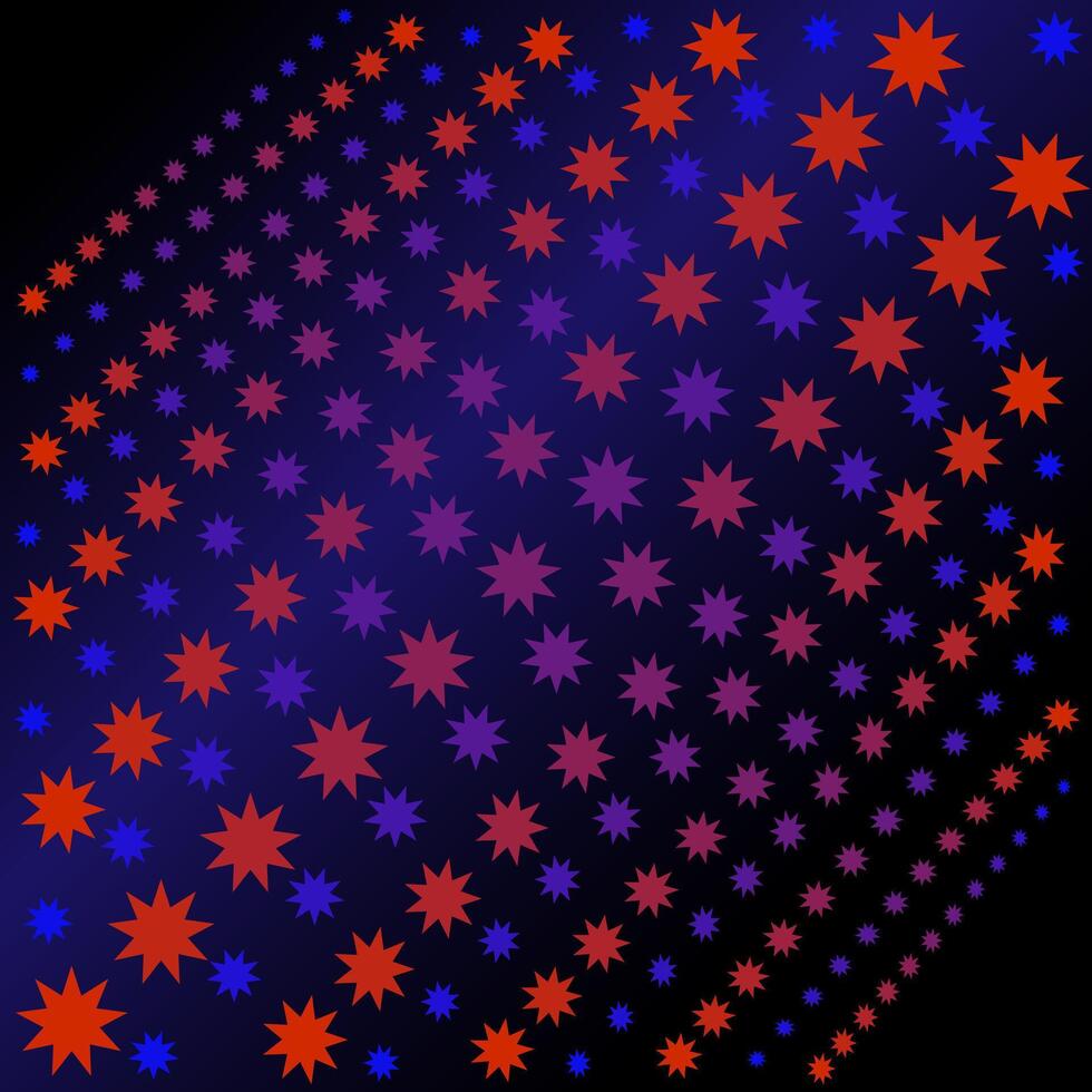 Pattern in the form of multi-colored stars on a black background vector