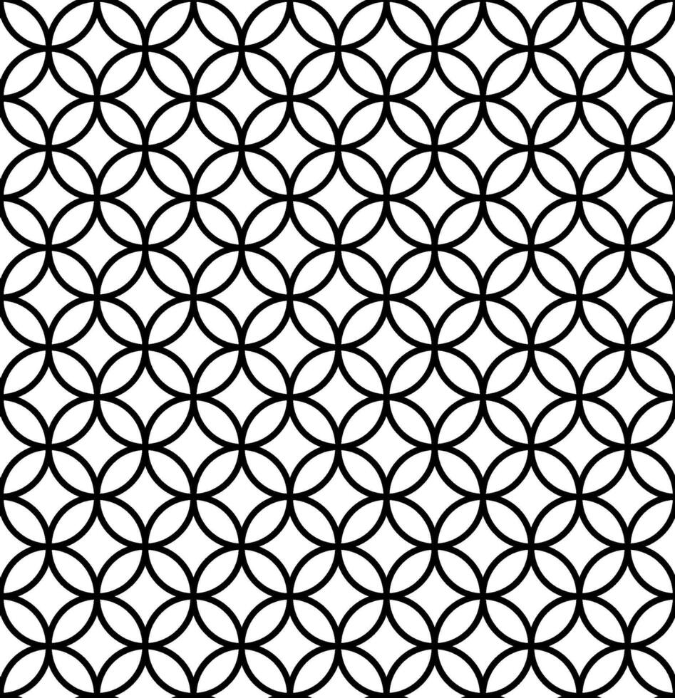 Seamless geometric pattern in the form of a lattice of circles on a white background vector
