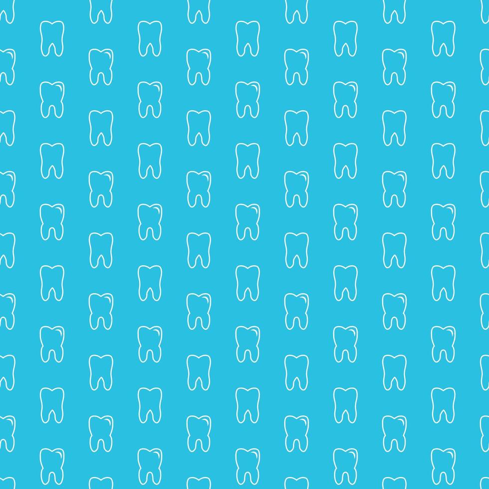 Light Blue Dental Seamless Pattern Design with Tooth Outline vector