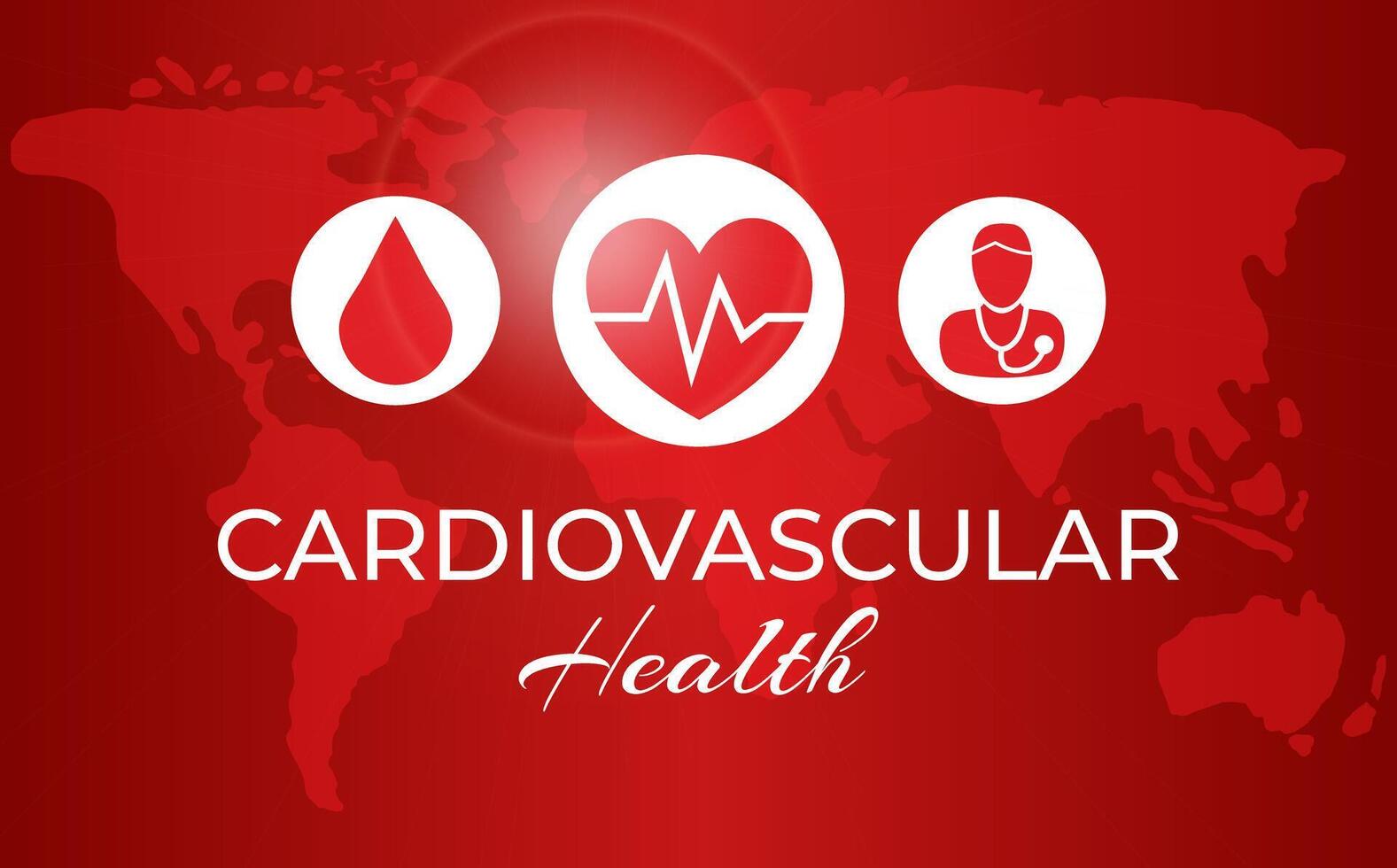Red Cardiolovascular Health Awareness Background Illustration vector