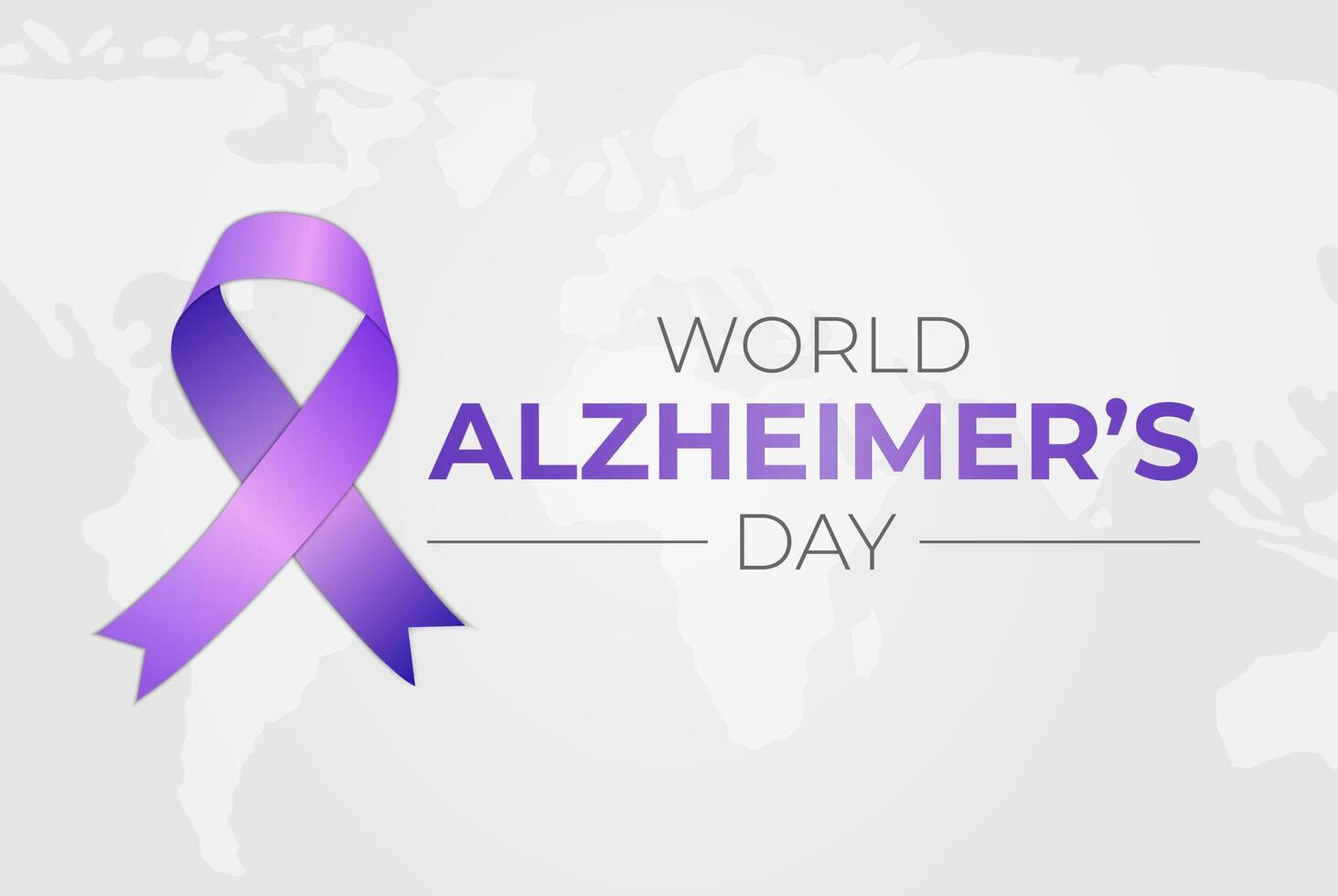 Light World Alzheimer's Day Background Illustration with World Map vector