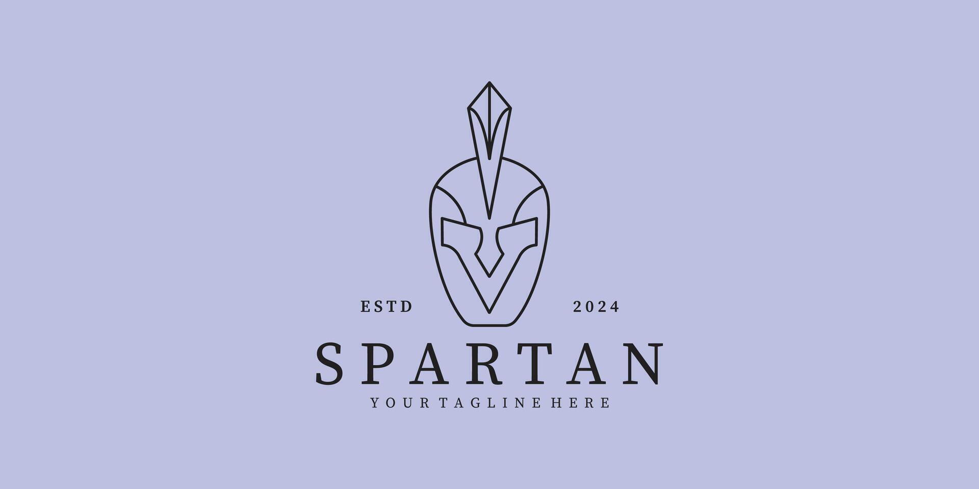logo line art spartan minimalist design vector