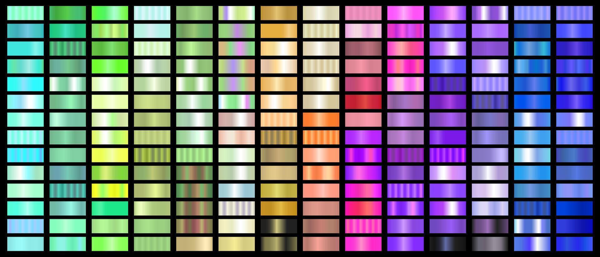 Metal Gradient Collection of Every Color Swatches vector