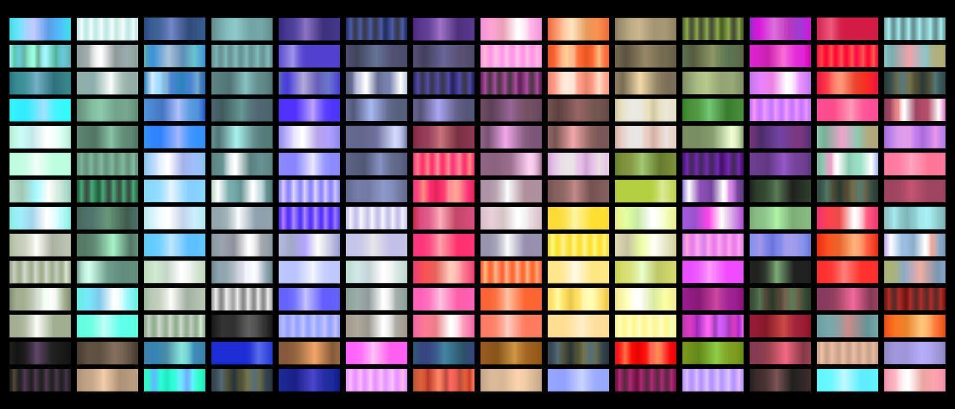 Metal Gradient Collection of Every Foil Color Swatches vector
