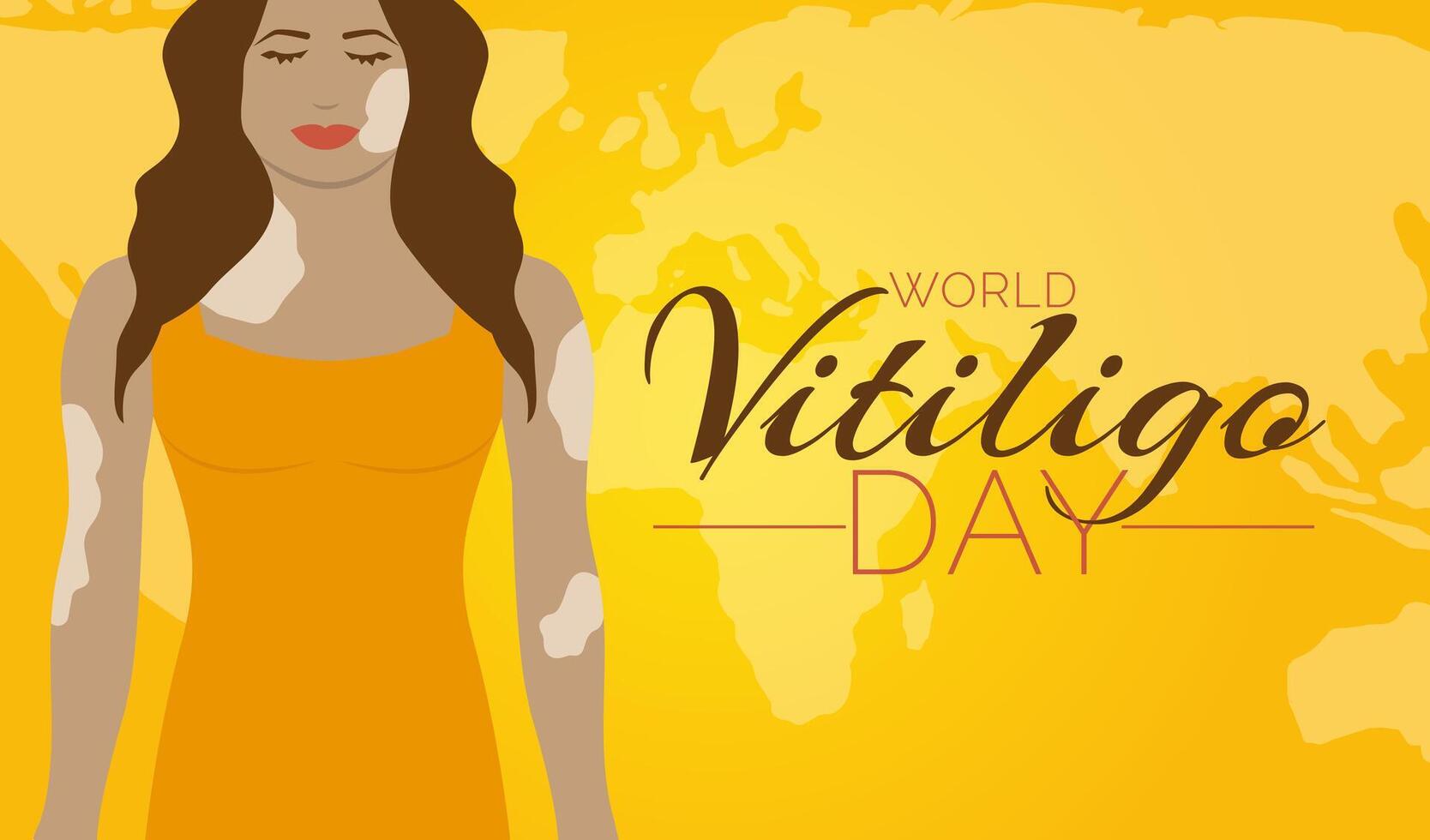 World Vitiligo Day Yellow Background Design vector