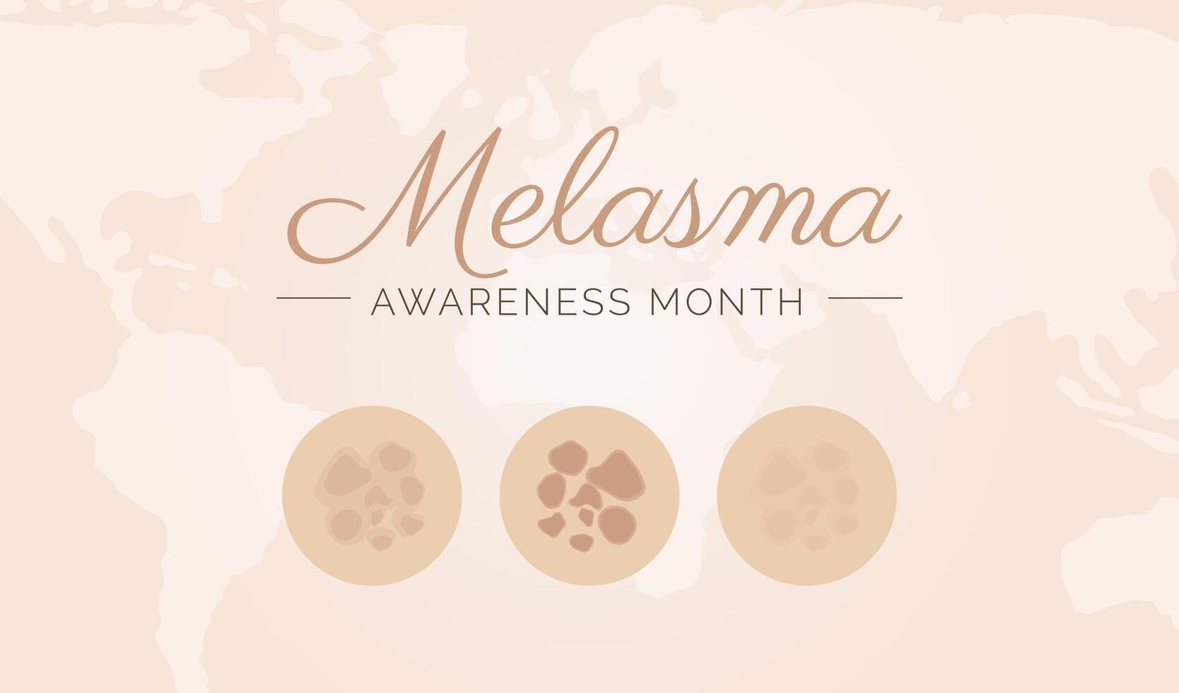 Nude Melasma Awareness Month Background Design with World Map vector