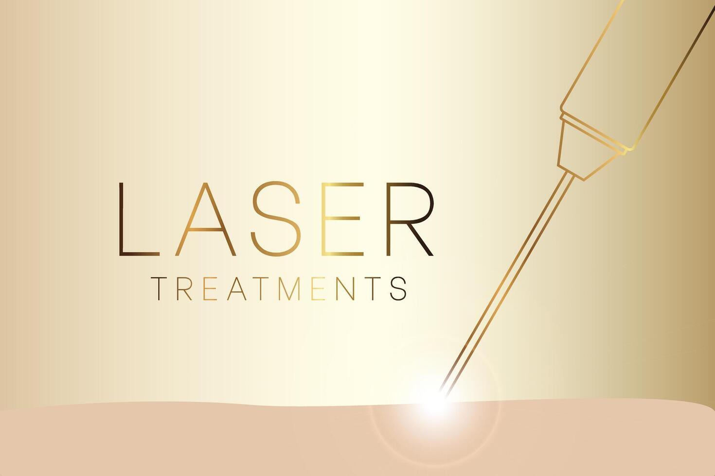Laser Treatments Elegant Gold Background Banner Design vector
