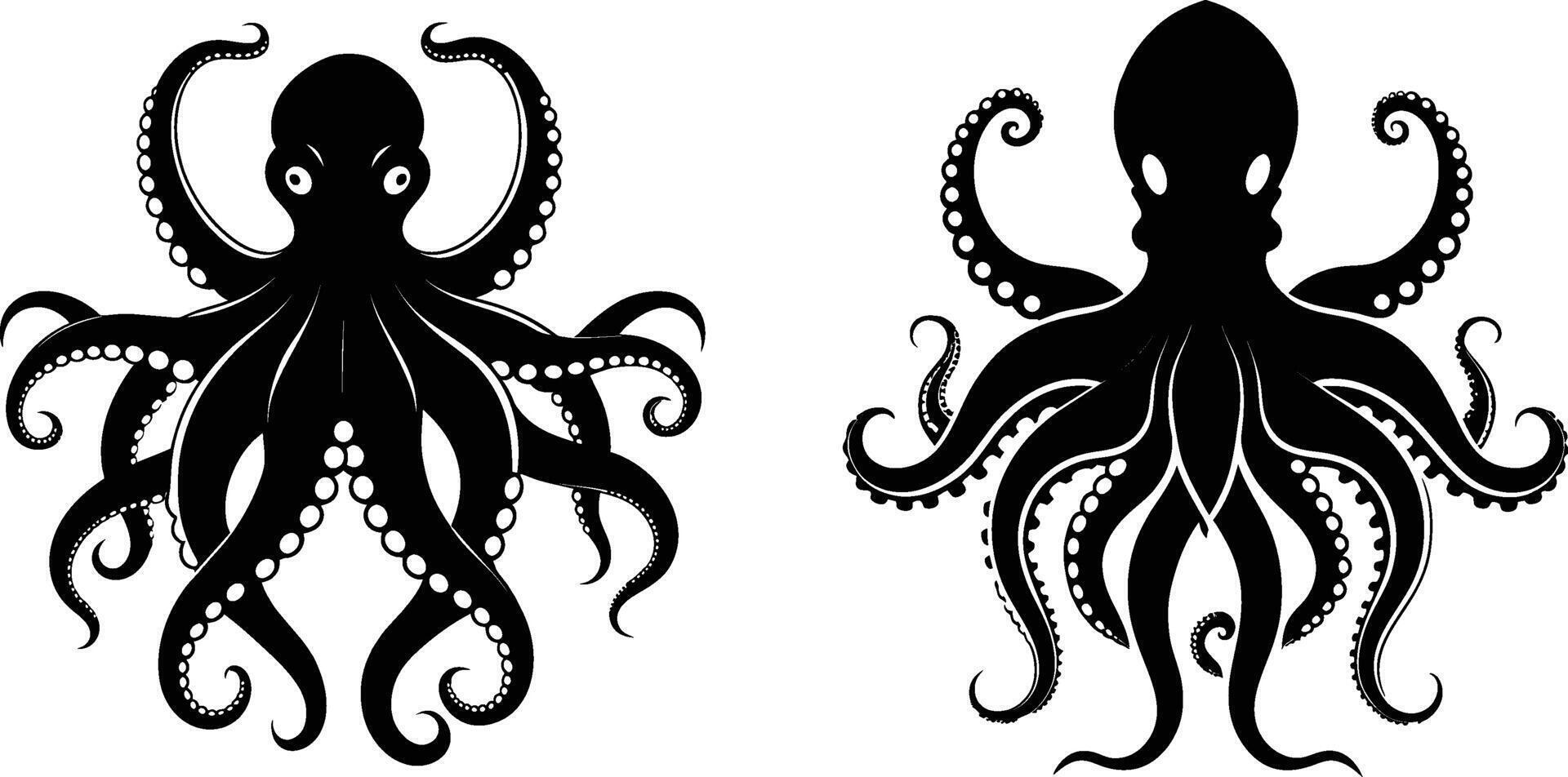 octopus silhouette art illustration vector