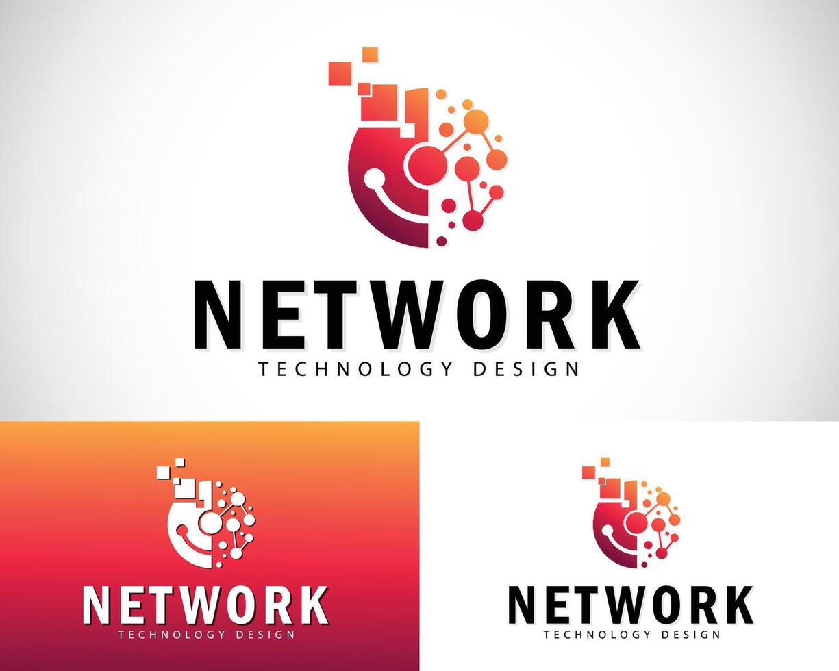 Network logo creative global technology science molecule design concept business vector