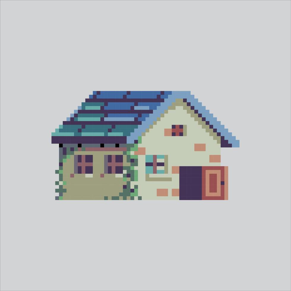 Pixel art illustration House. Pixelated Home. House Home Building pixelated for the pixel art game and icon for website and game. old school retro. vector