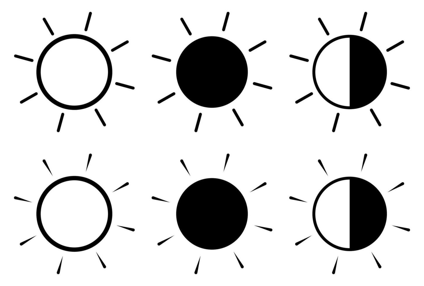 Sun icon symbol sun phase illustration. vector