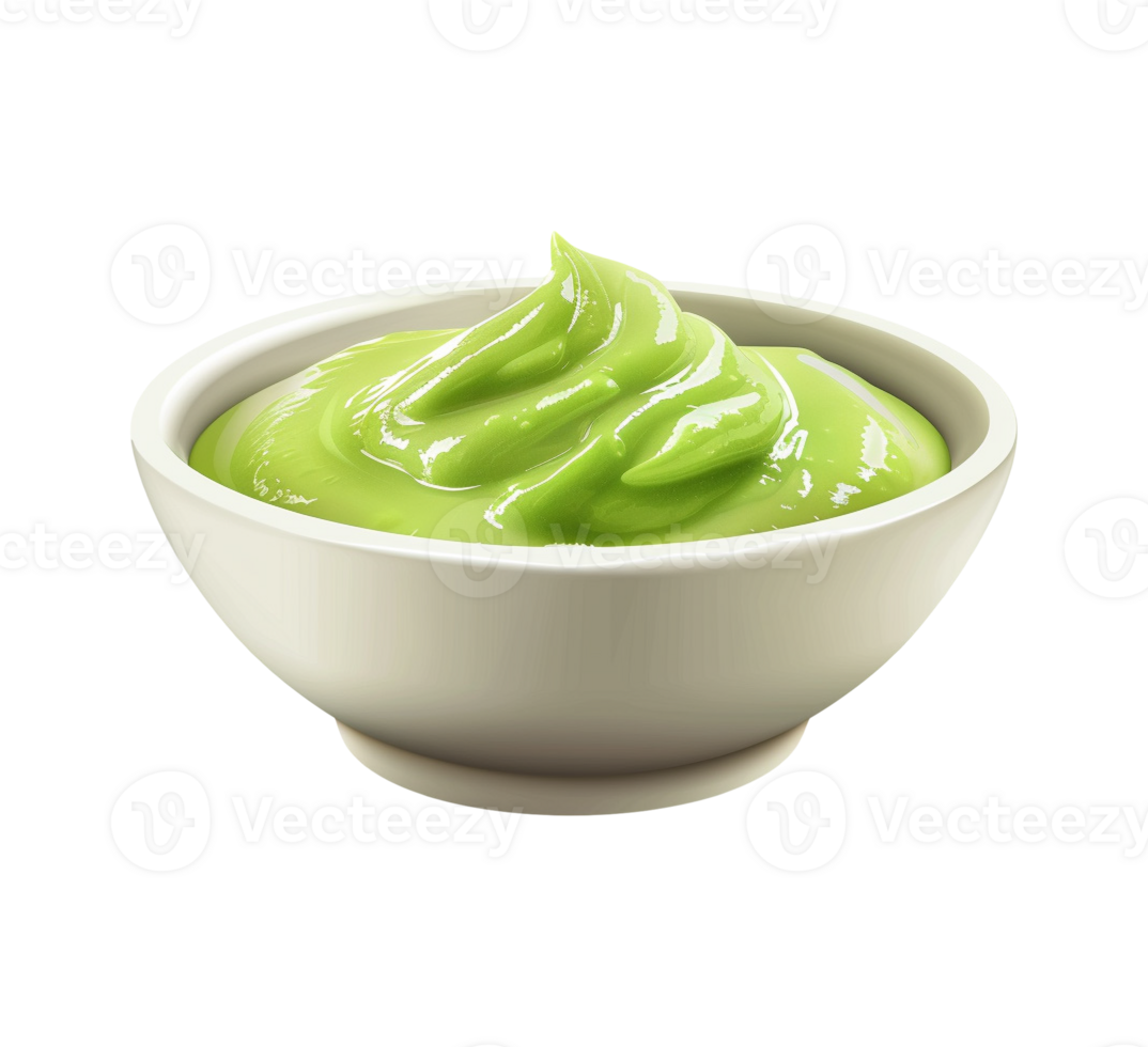 Asian sauce bowl of wasabi isolated png