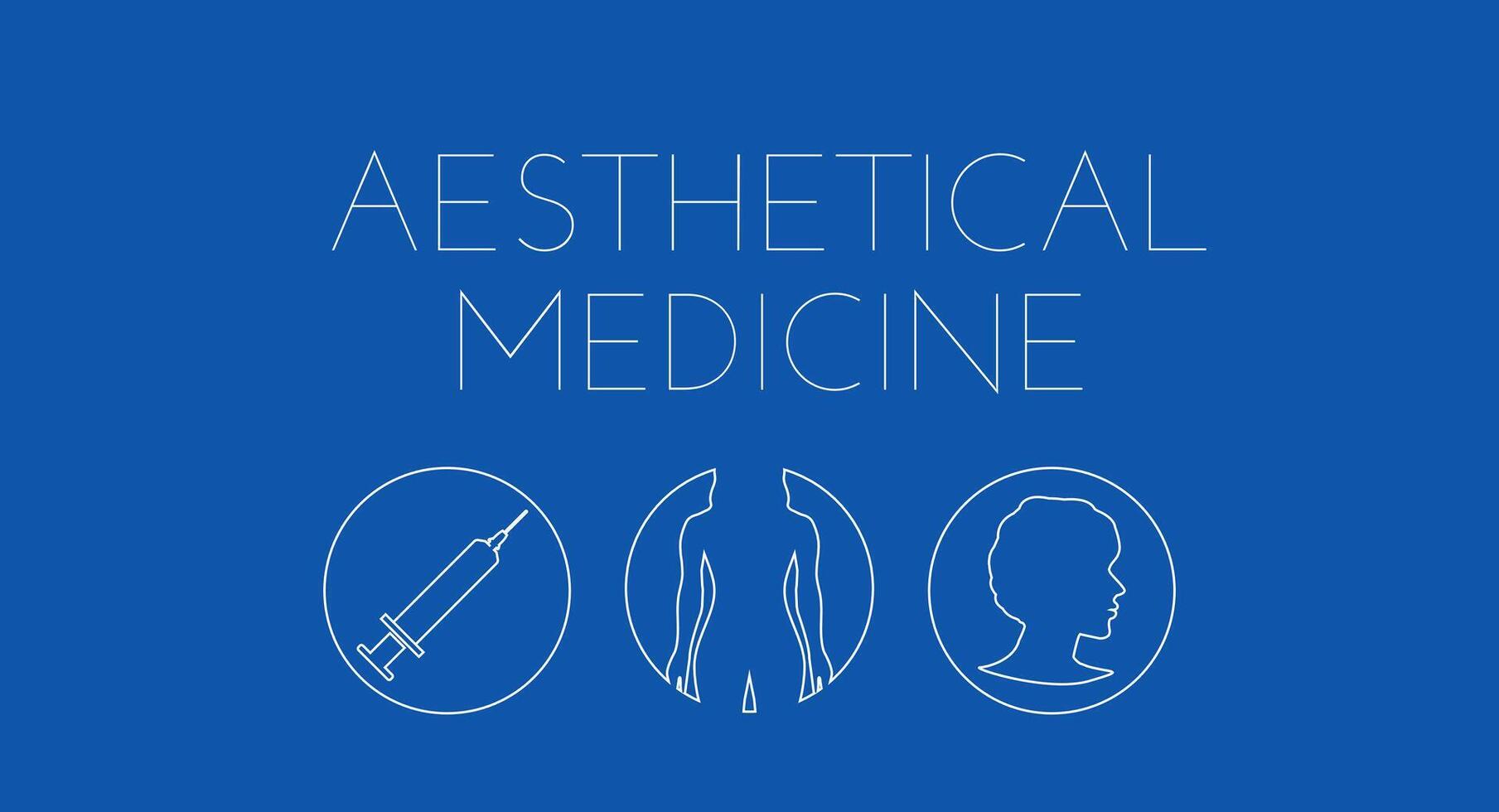 Blue Aesthetical Medicine Background Illustration with Outline Icons vector