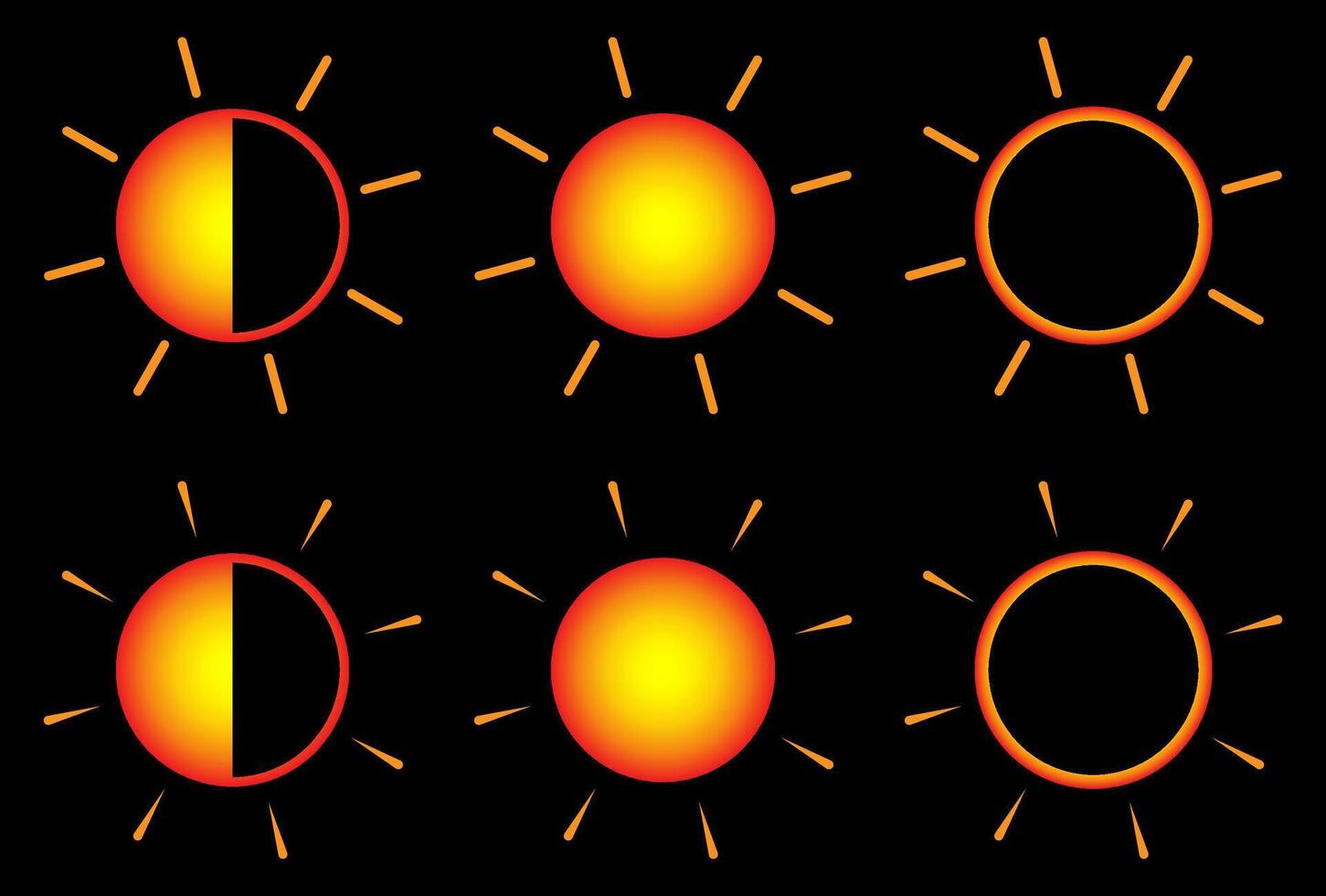 Sun icon symbol sun phase illustration. vector