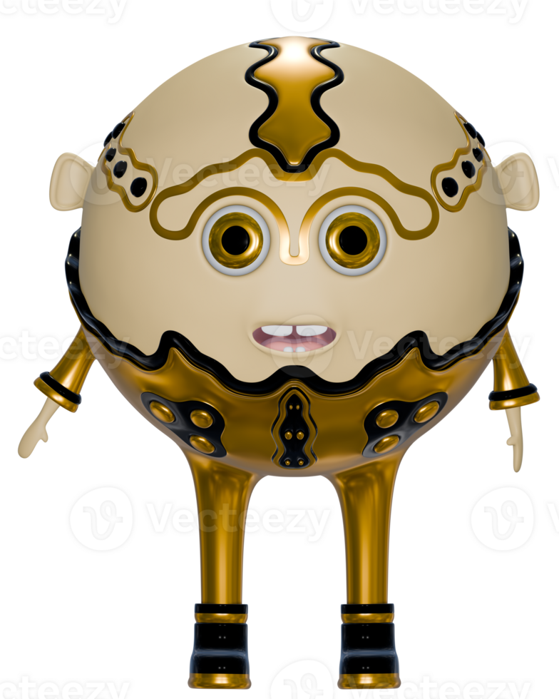 3d personaje catoon masculino Rey oro png
