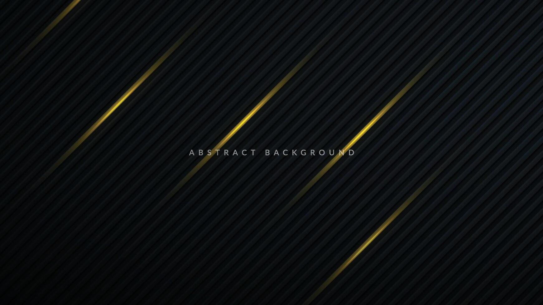 Dark abstract background with golden lines vector