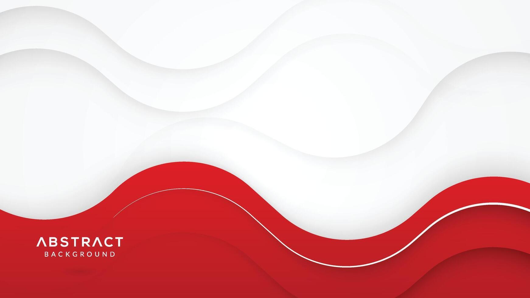 Modern wave abstract red white background vector