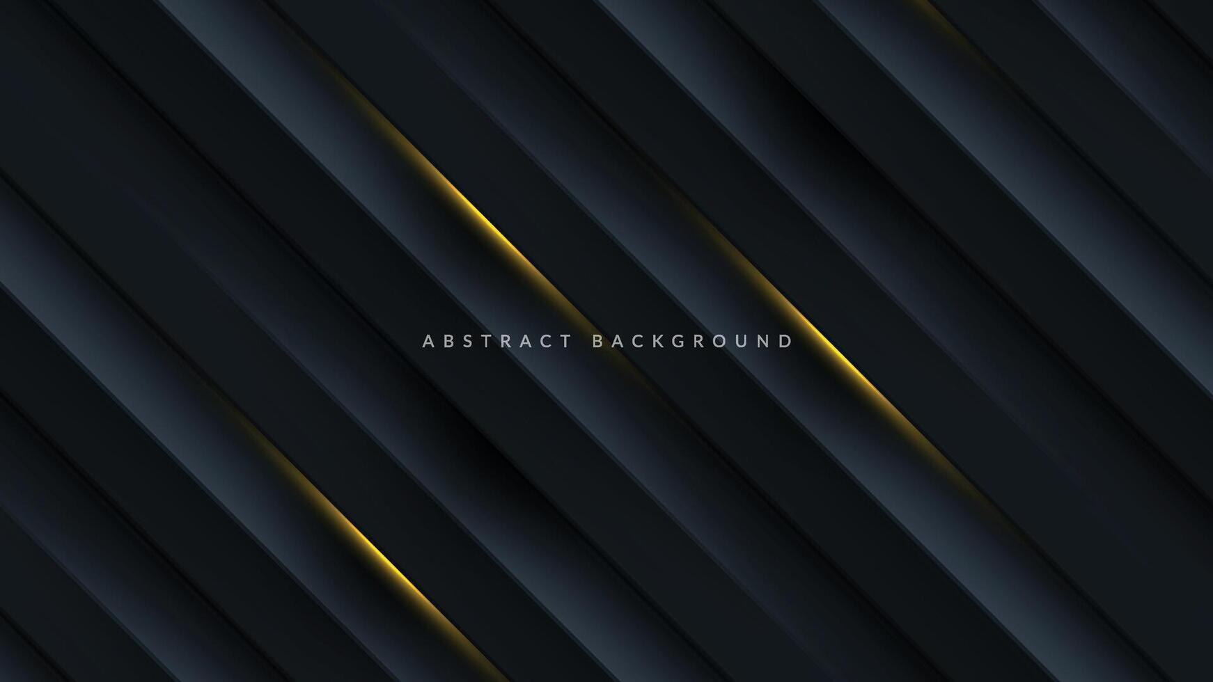 Dark abstract background with golden lines vector