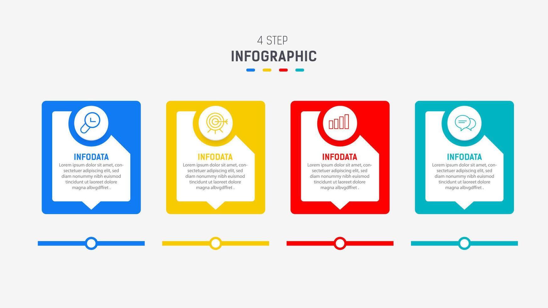 Four Step Infographic element design template for presentation. process diagram and presentations step, workflow layout, banner, flow chart, info graphic illustration. vector