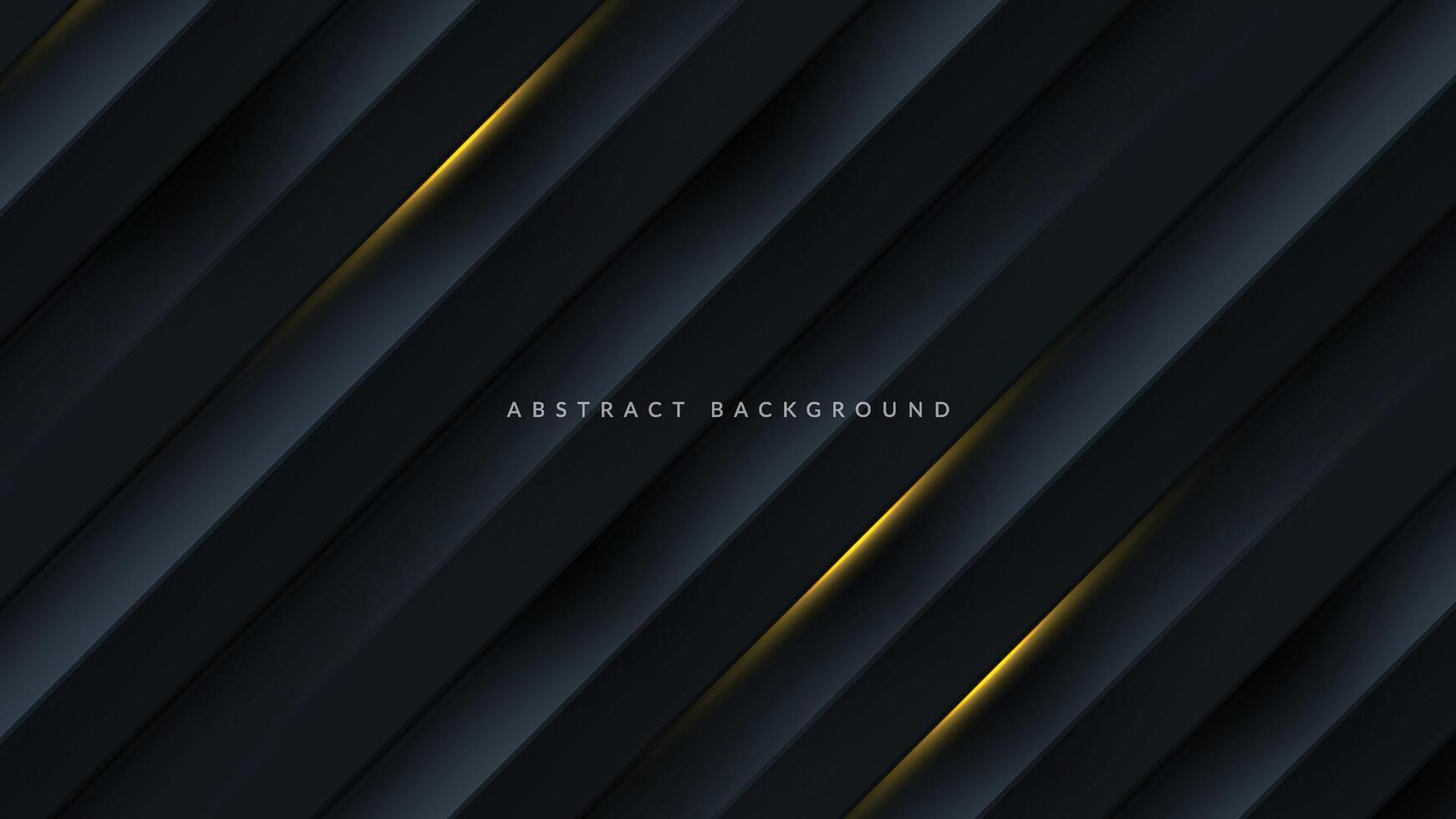 Dark abstract background with golden lines vector