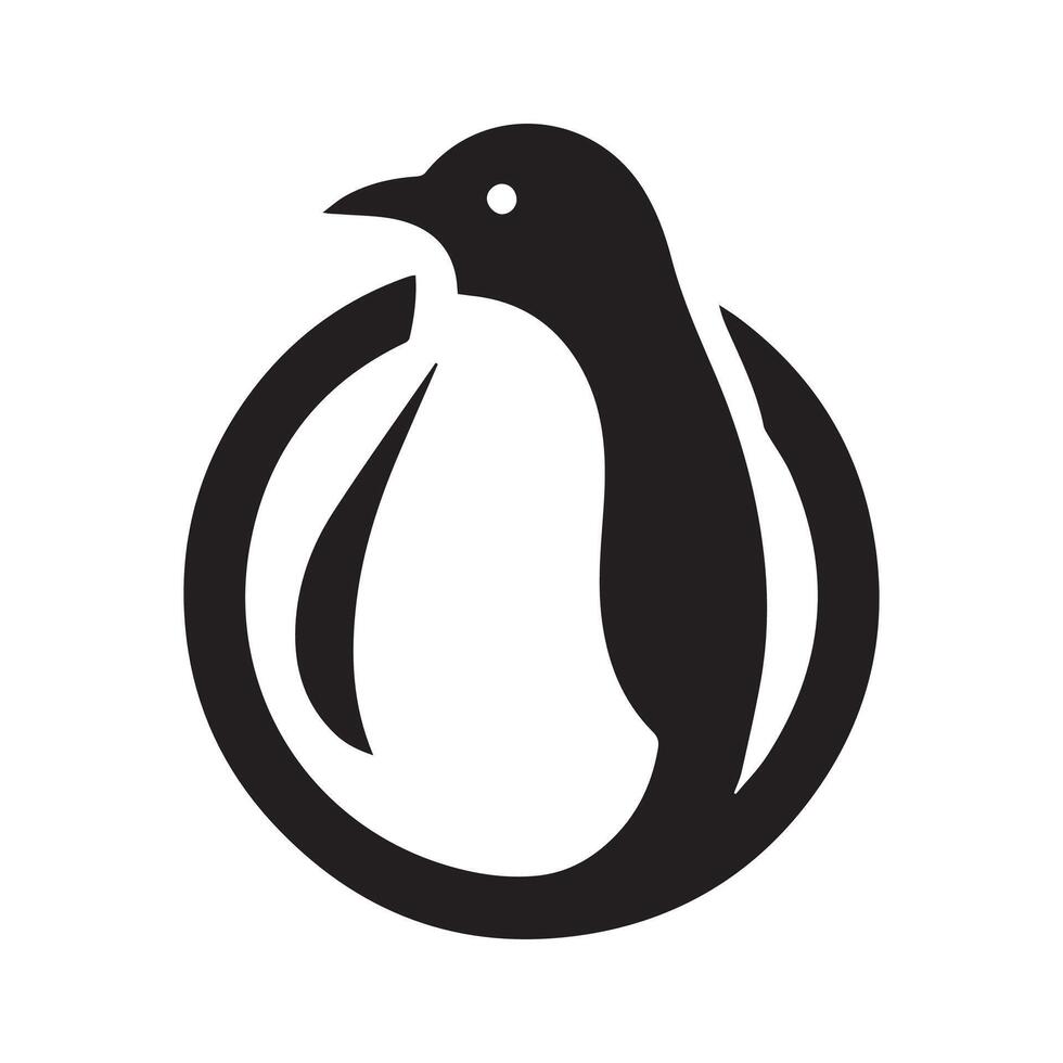 Minimalist penguin logo on a white background vector