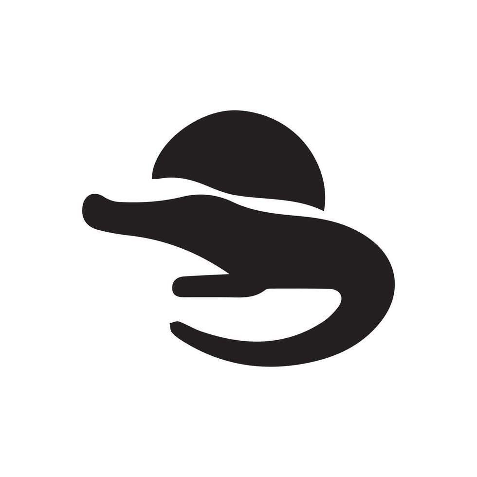Minimalist crocodile logo on a white background vector