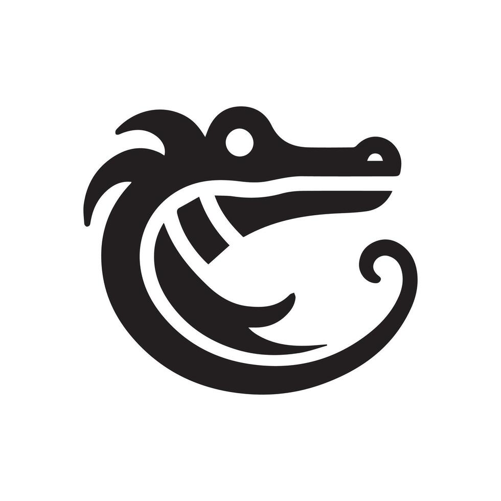 Minimalist crocodile logo on a white background vector