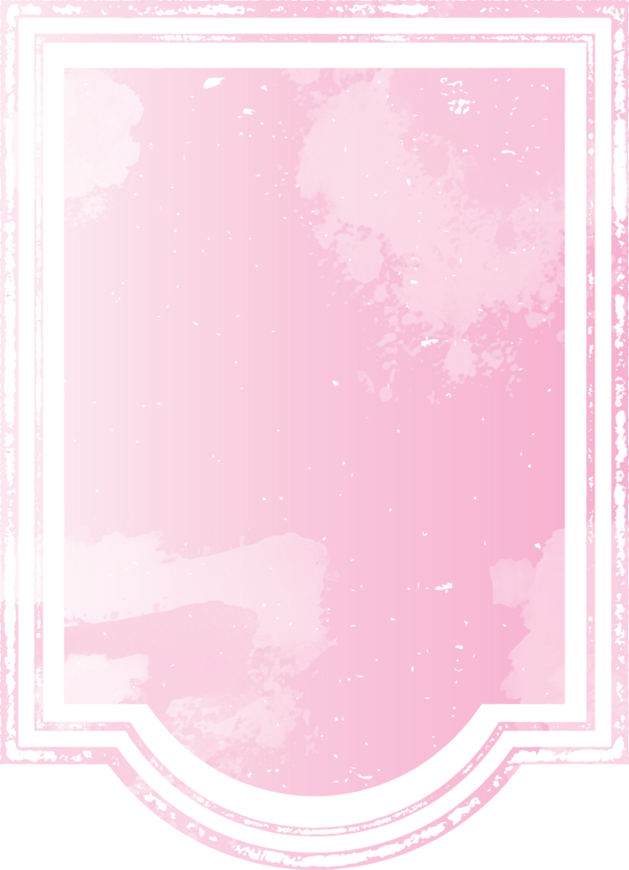 Pink Watercolor Badges Frame Illustration png