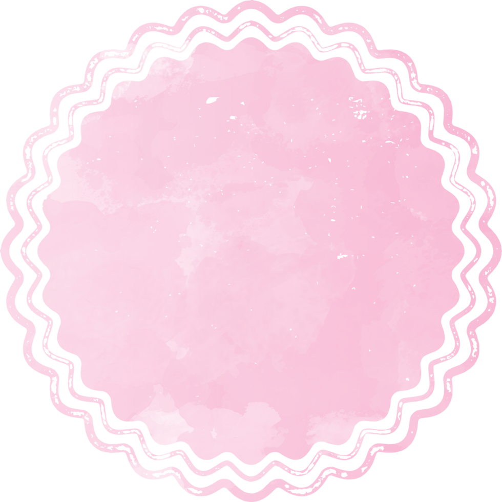 Pink Watercolor Badges Frame Illustration png