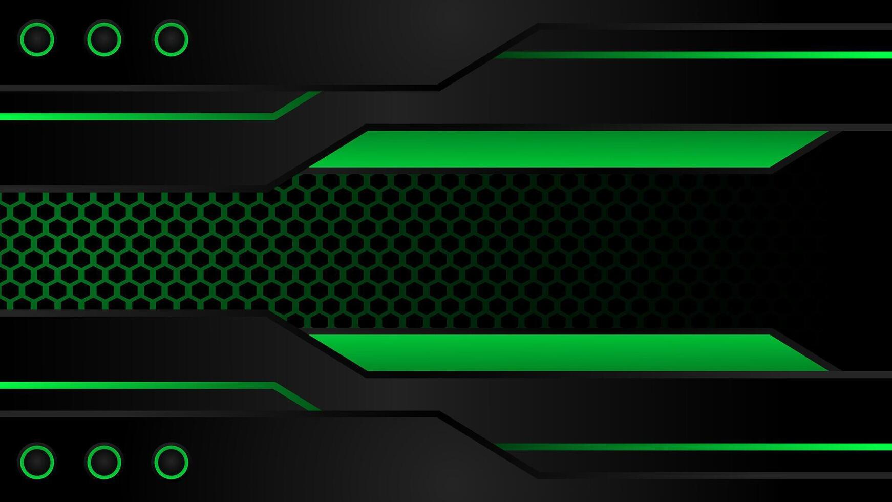 Black and green futuristic background with technology concept vector