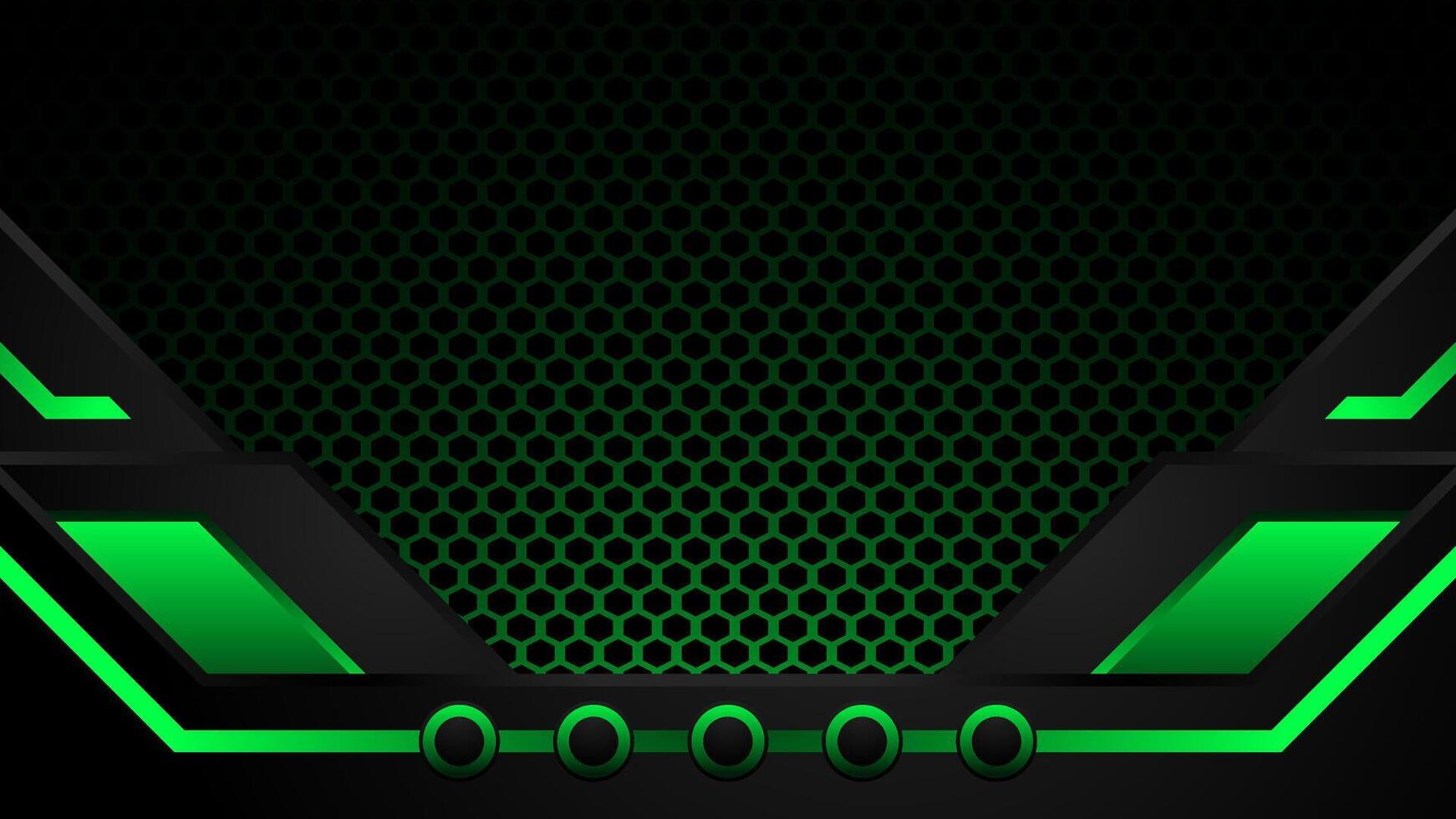 Black and green futuristic background with technology concept vector
