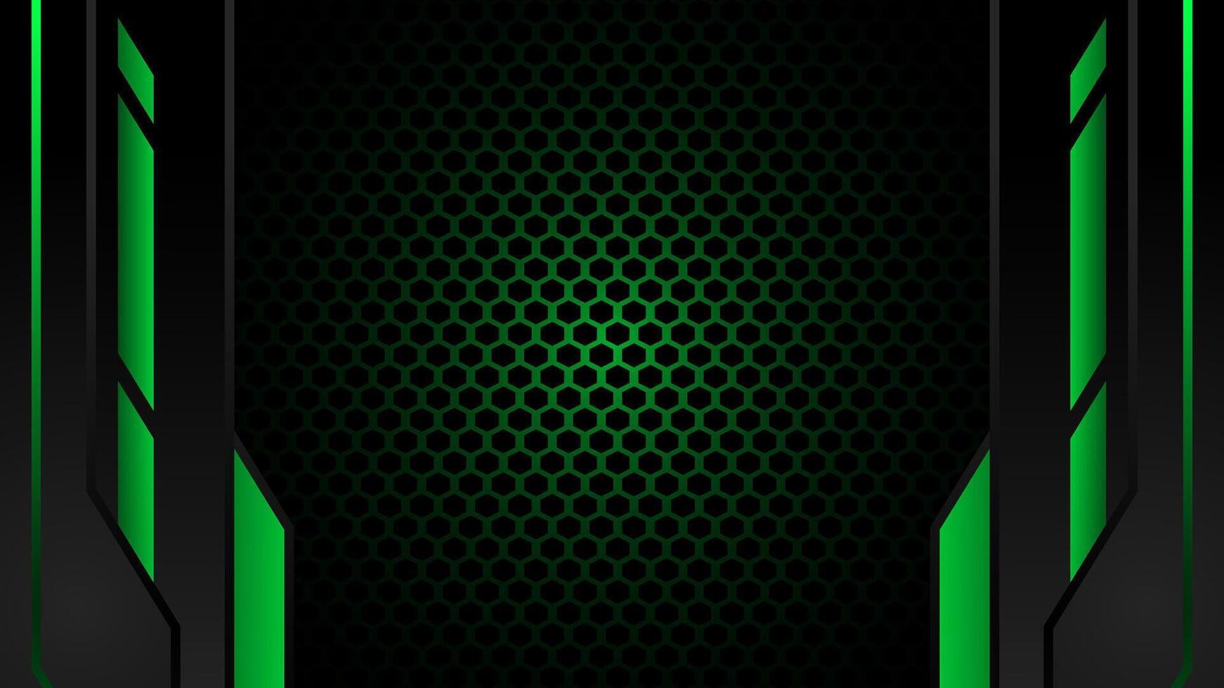 Futuristic black and green esport background vector