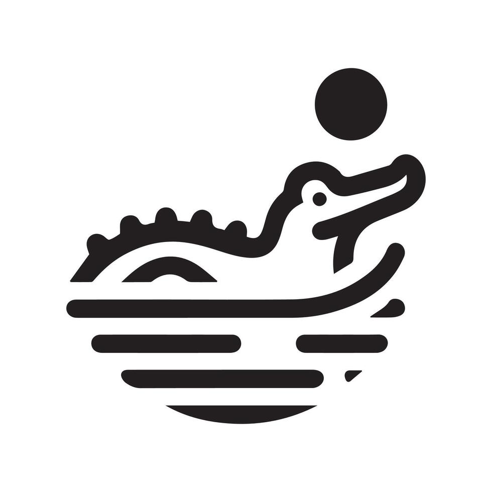 Minimalist crocodile logo on a white background vector