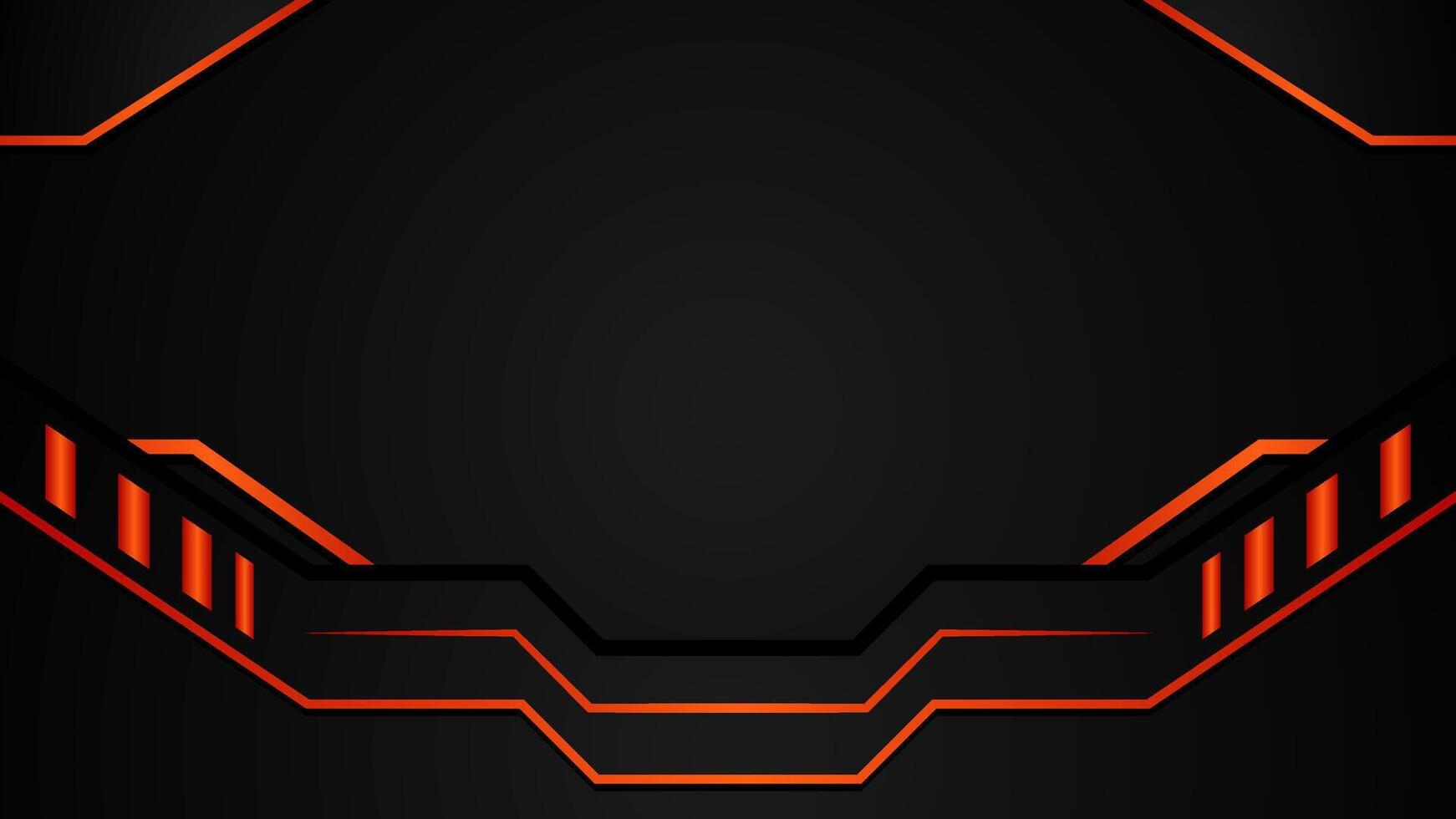 black and orange abstract futuristic gaming background vector