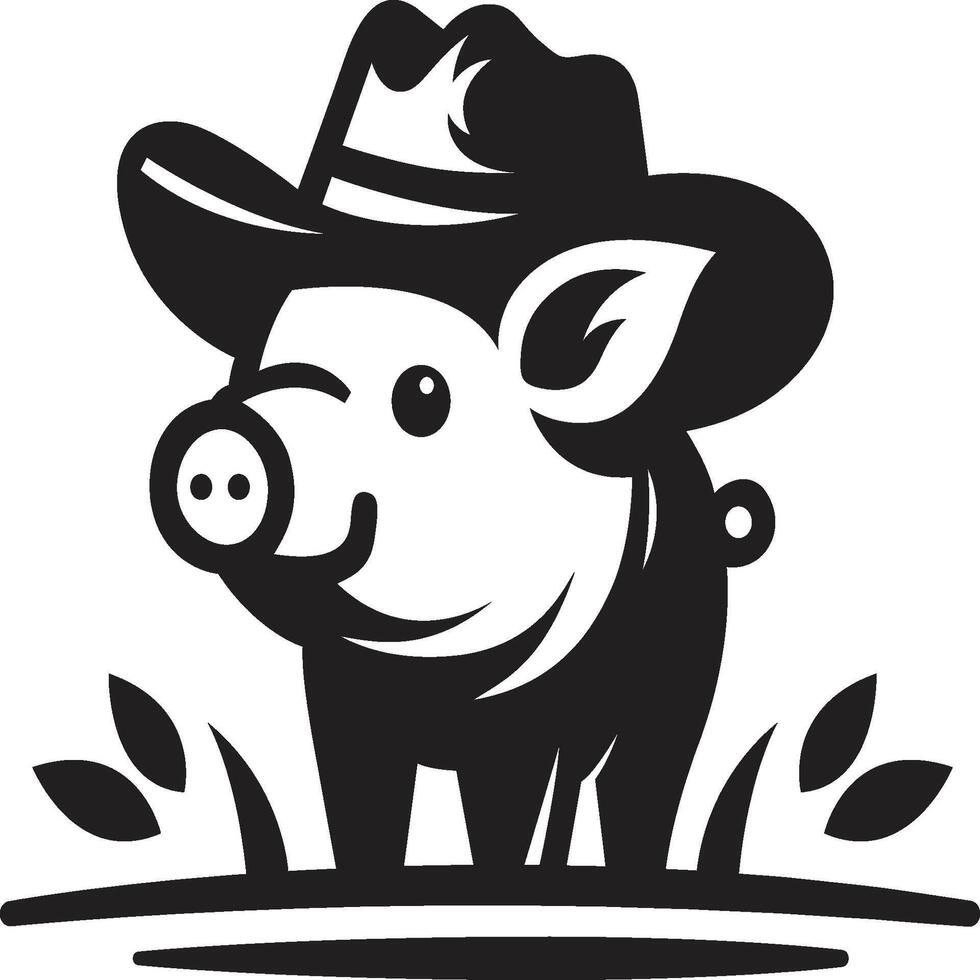 Pig farmer friend vector