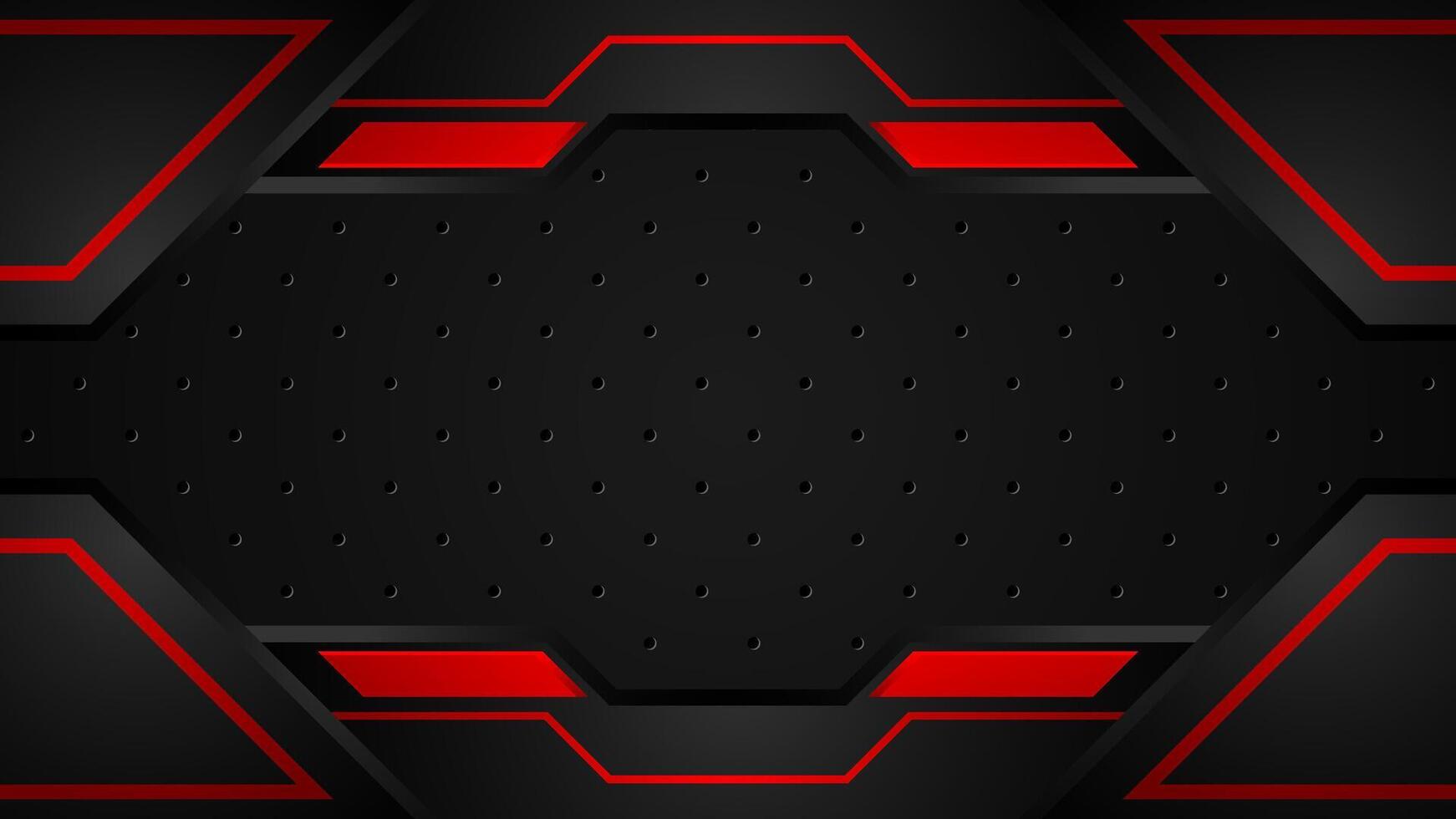 abstract black and red futuristic game background vector