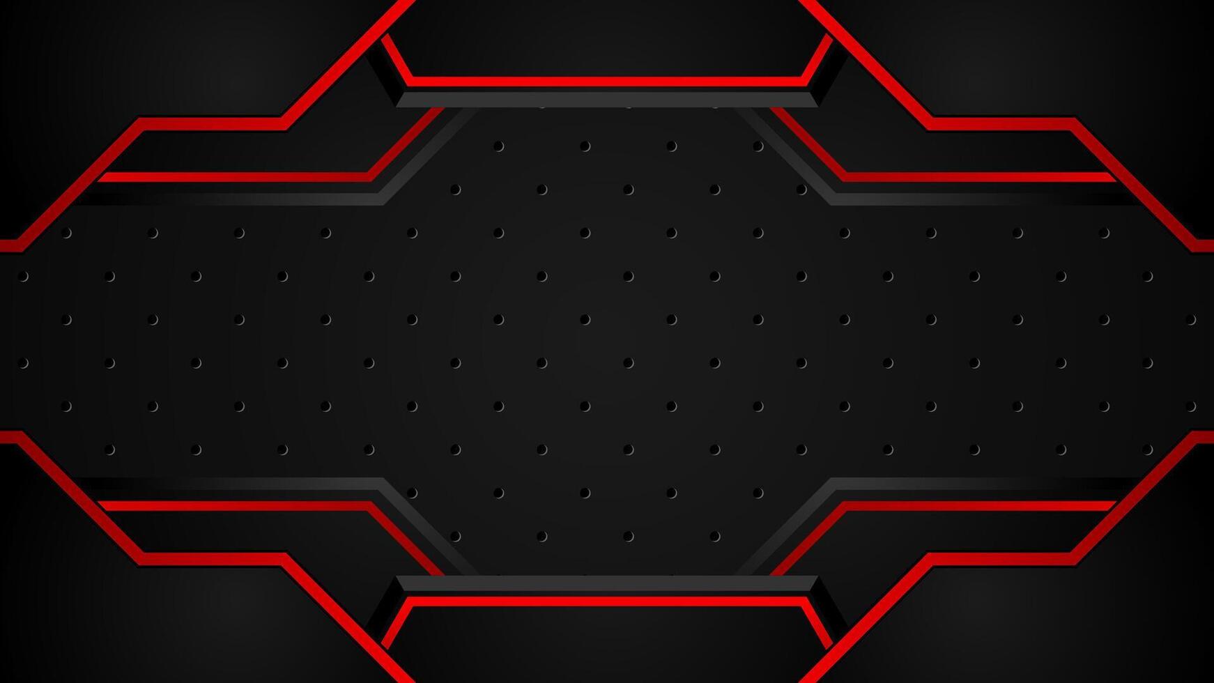 black and red abstract futuristic gaming background vector