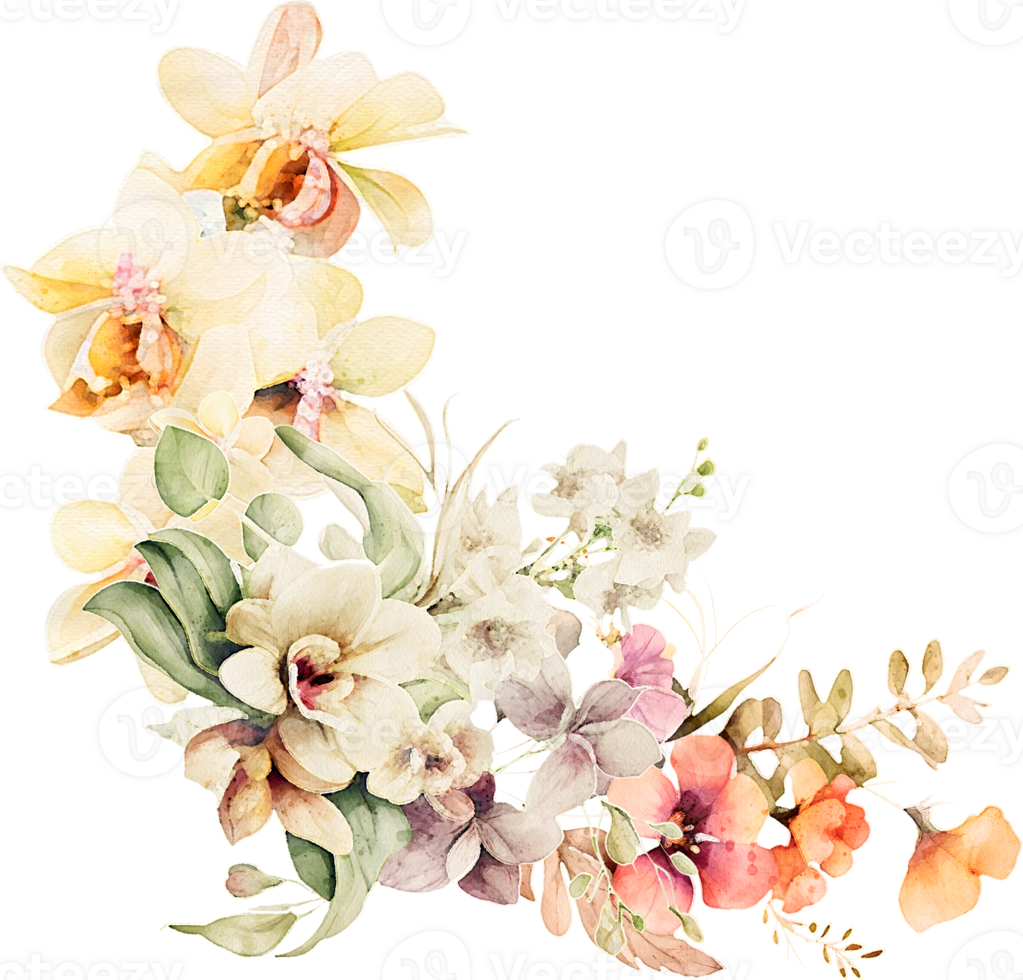 ilustração de flores em aquarela png