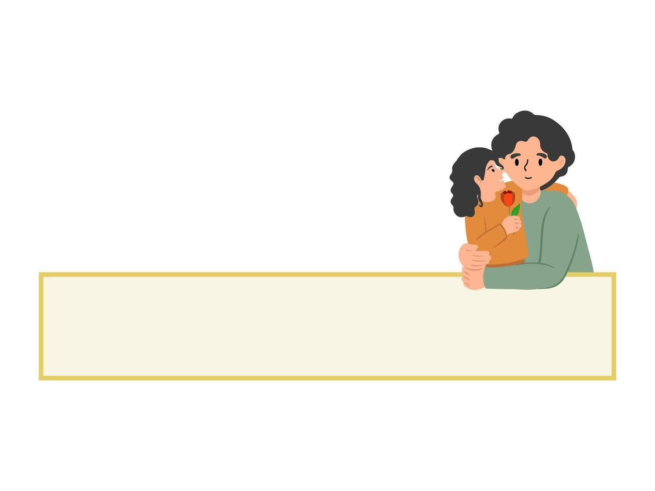Father Holding Child Frame Background vector