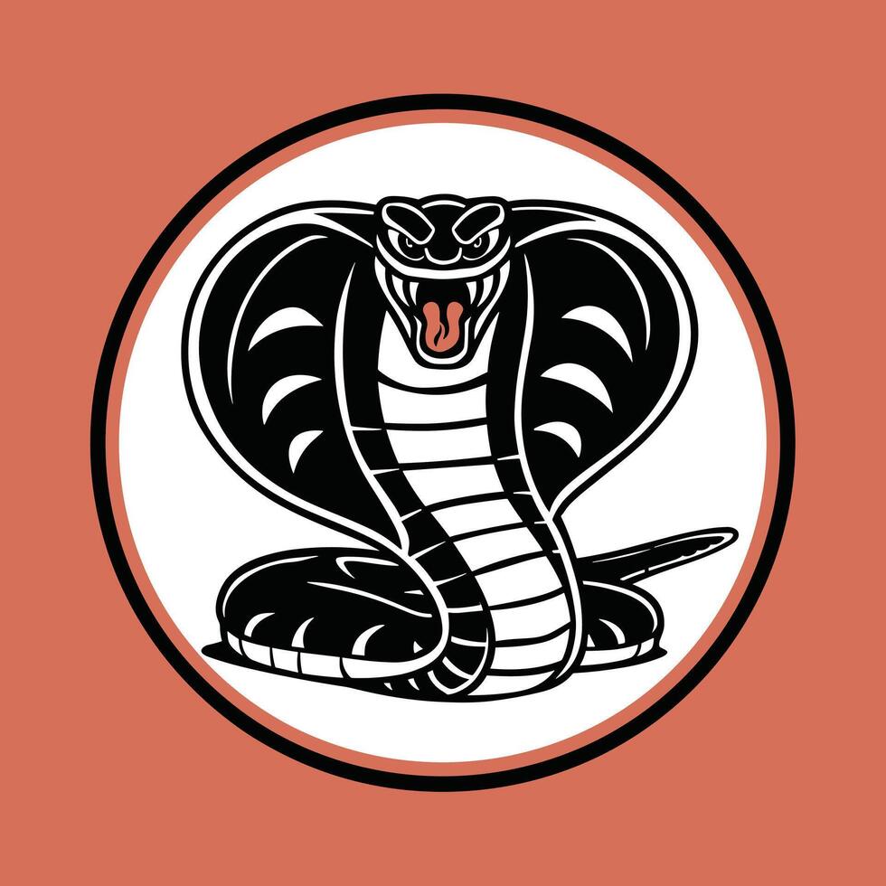 Cartoon green snake on white background vector