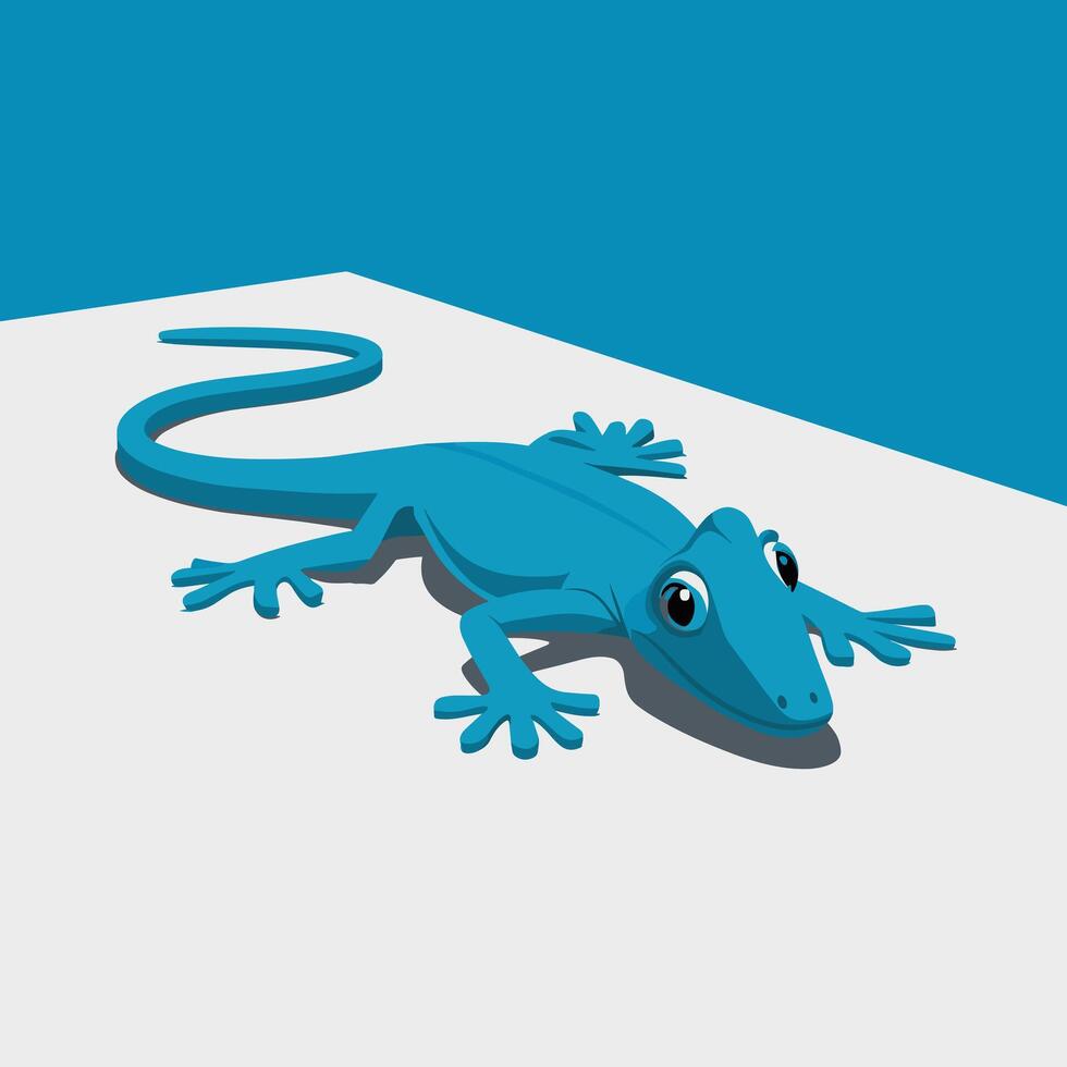 Cute Green Lizard Cartoon Illustration vector