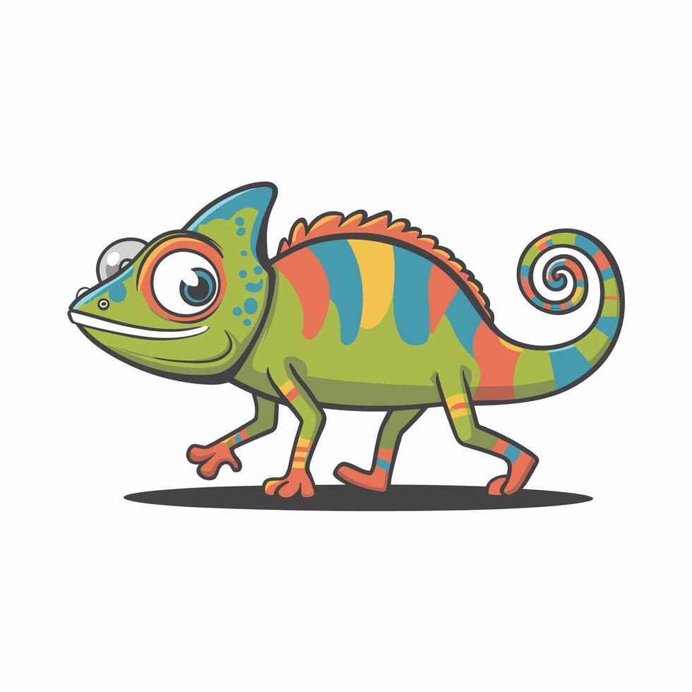 Cute Green Lizard Cartoon Illustration vector