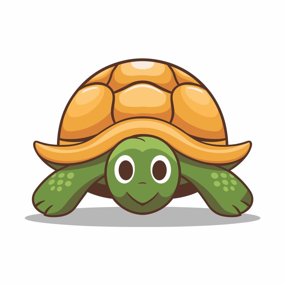 illustration of a smiling cartoon turtle white background vector