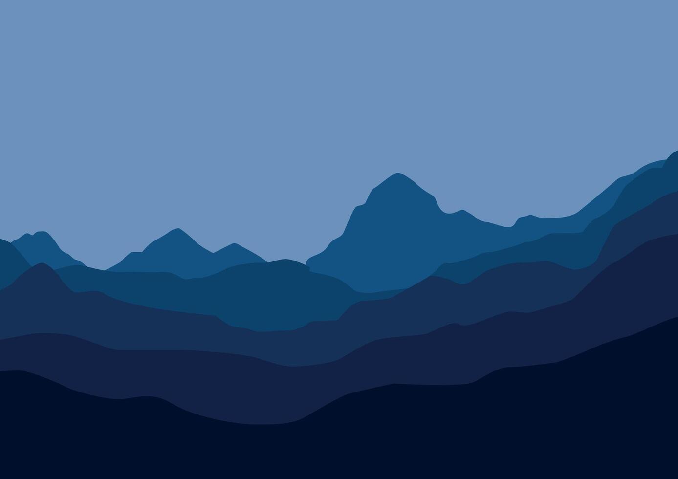 Landscape nature panorama. Illustration in flat style. vector