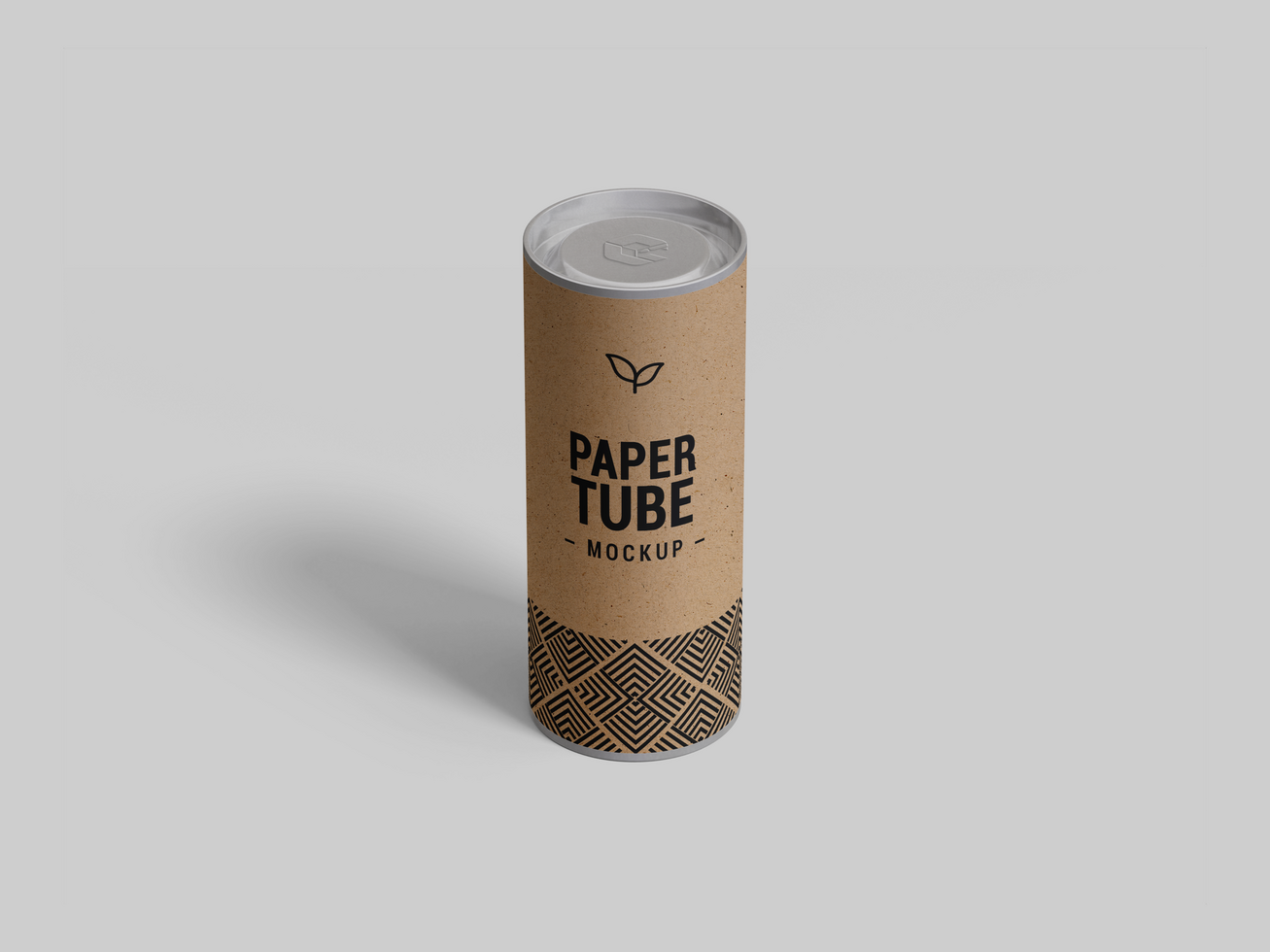 Craft Paper Tube mockup editable packaging design - High Cardboard Tube Box Mockup for branding psd