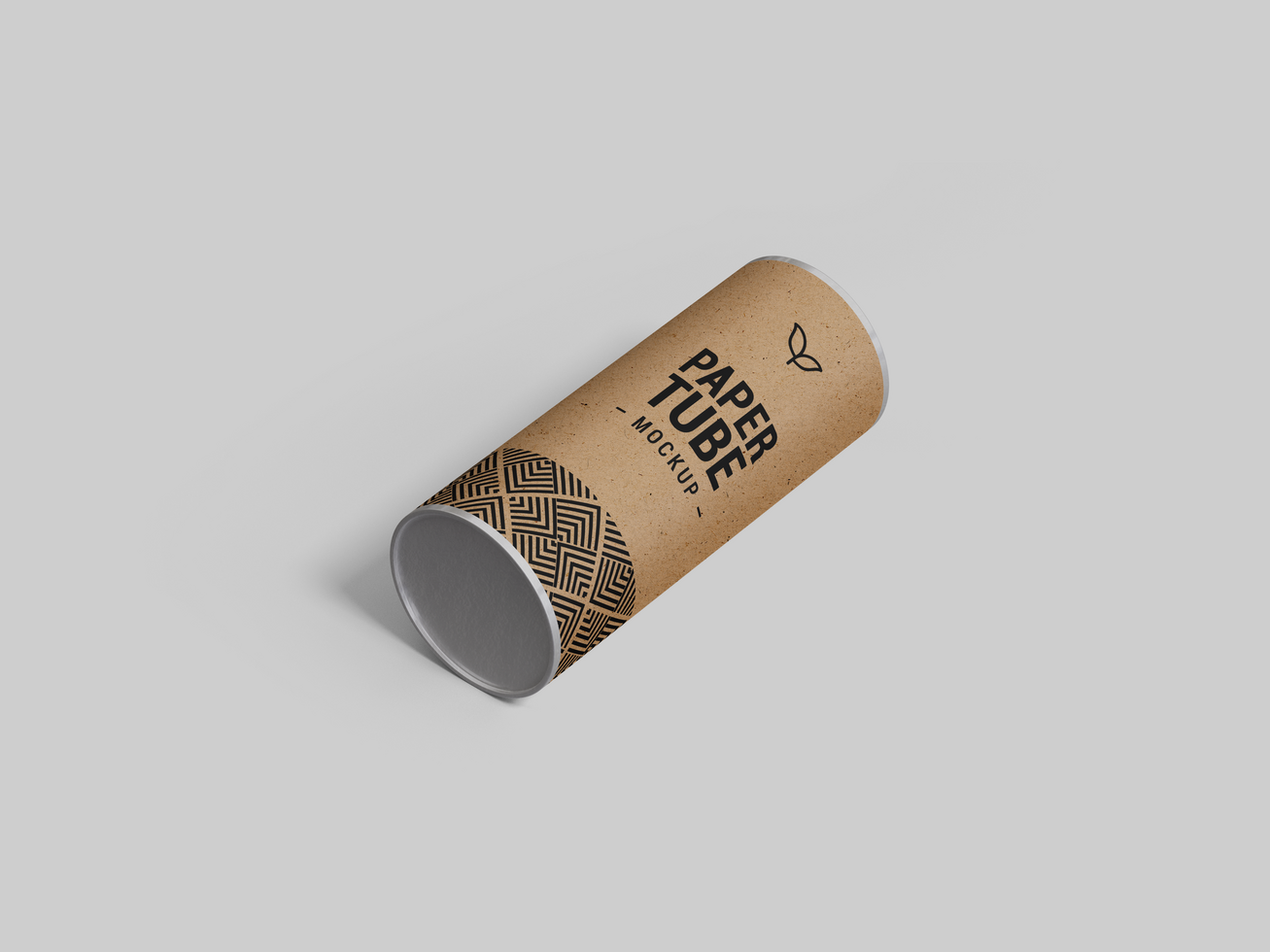 Realistic Paper Tube Rendering Mock-up easy to change colors - Blank brown paper tube Mockup for branding psd